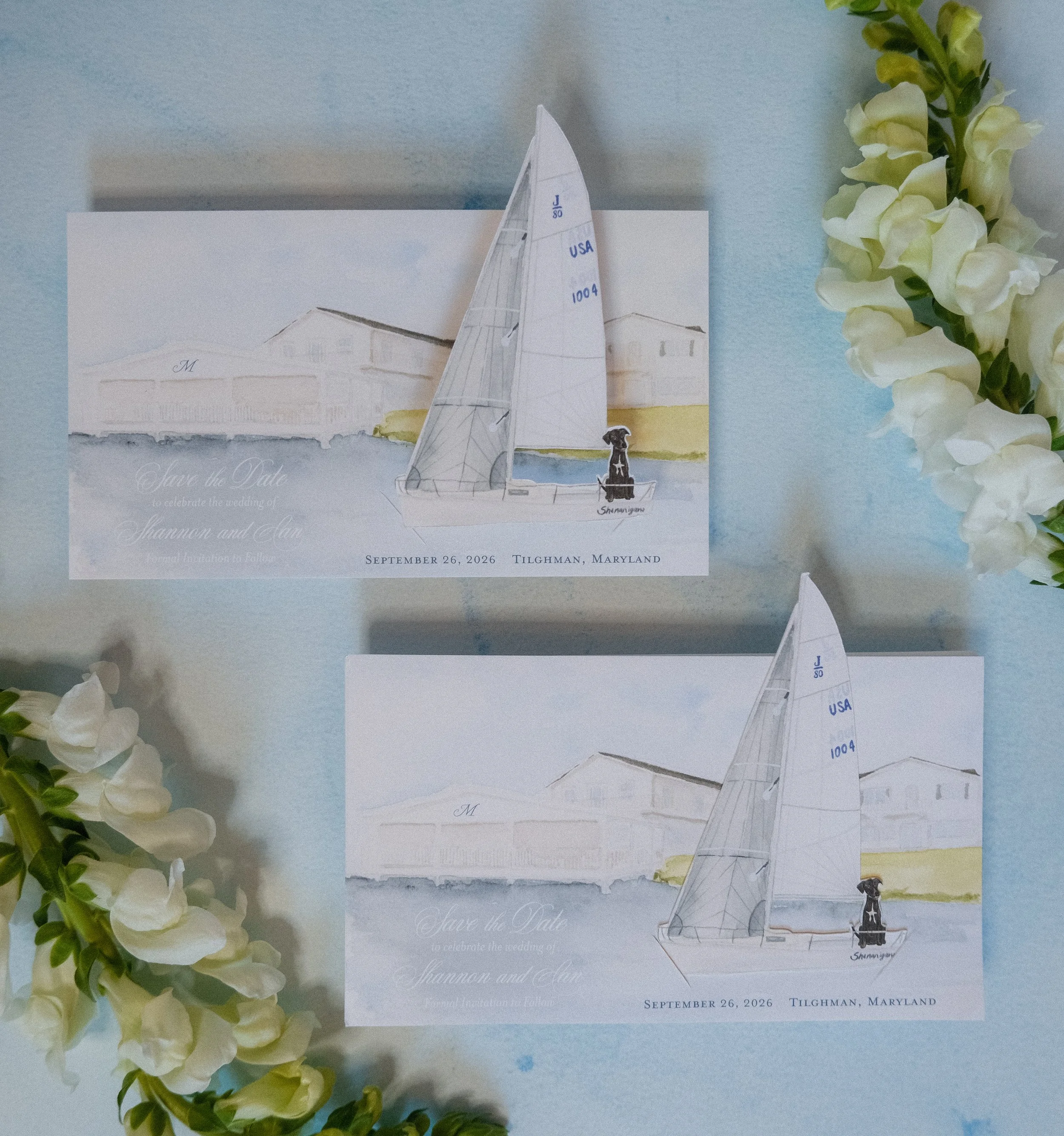 Custom save-the-date stationery by Lily & Kay Studio