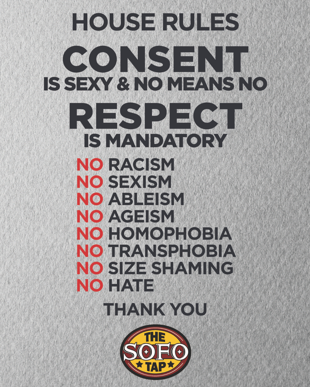The SoFo Tap House Rules - LGBTQIA+ Bear Bar, Andersonville Chicago