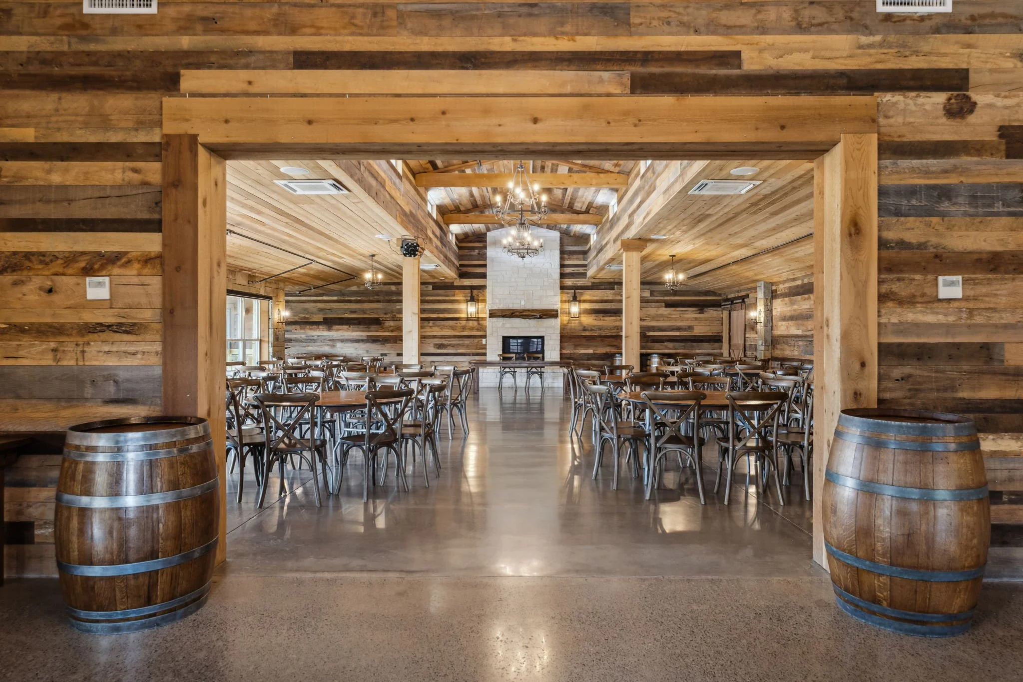 Corporate meeting setup at The Melissa Barn