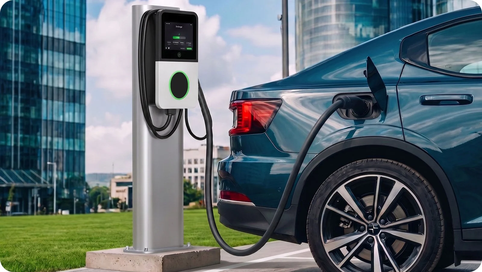 EV charging station in a parking facility