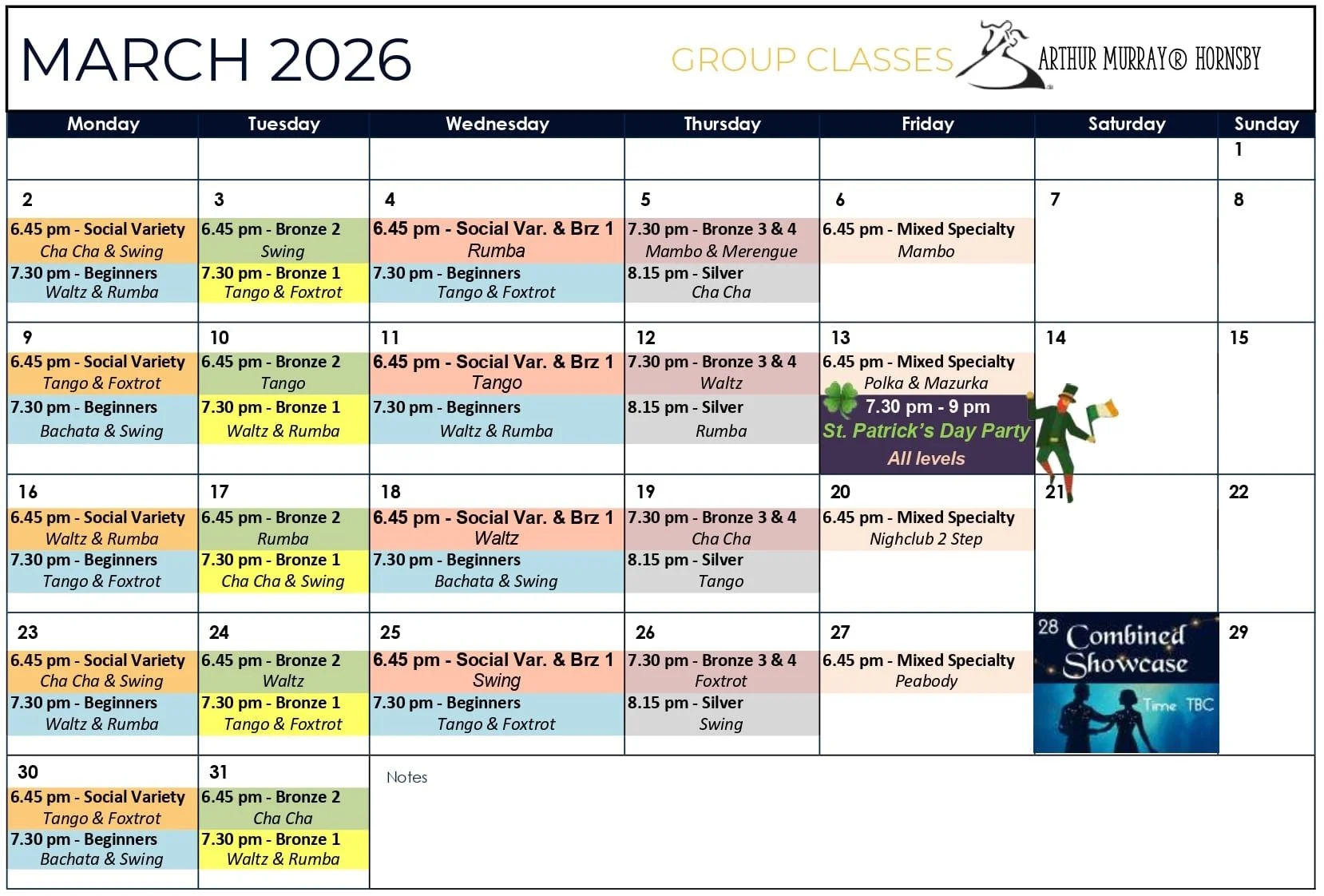 March Schedule