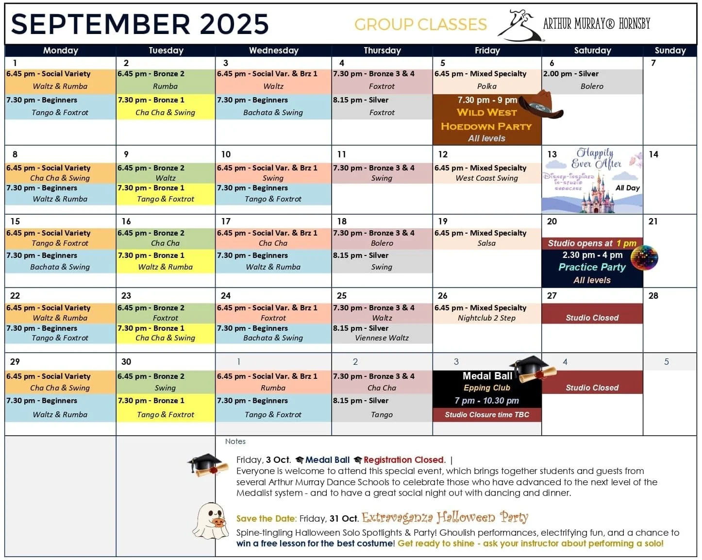 September Schedule