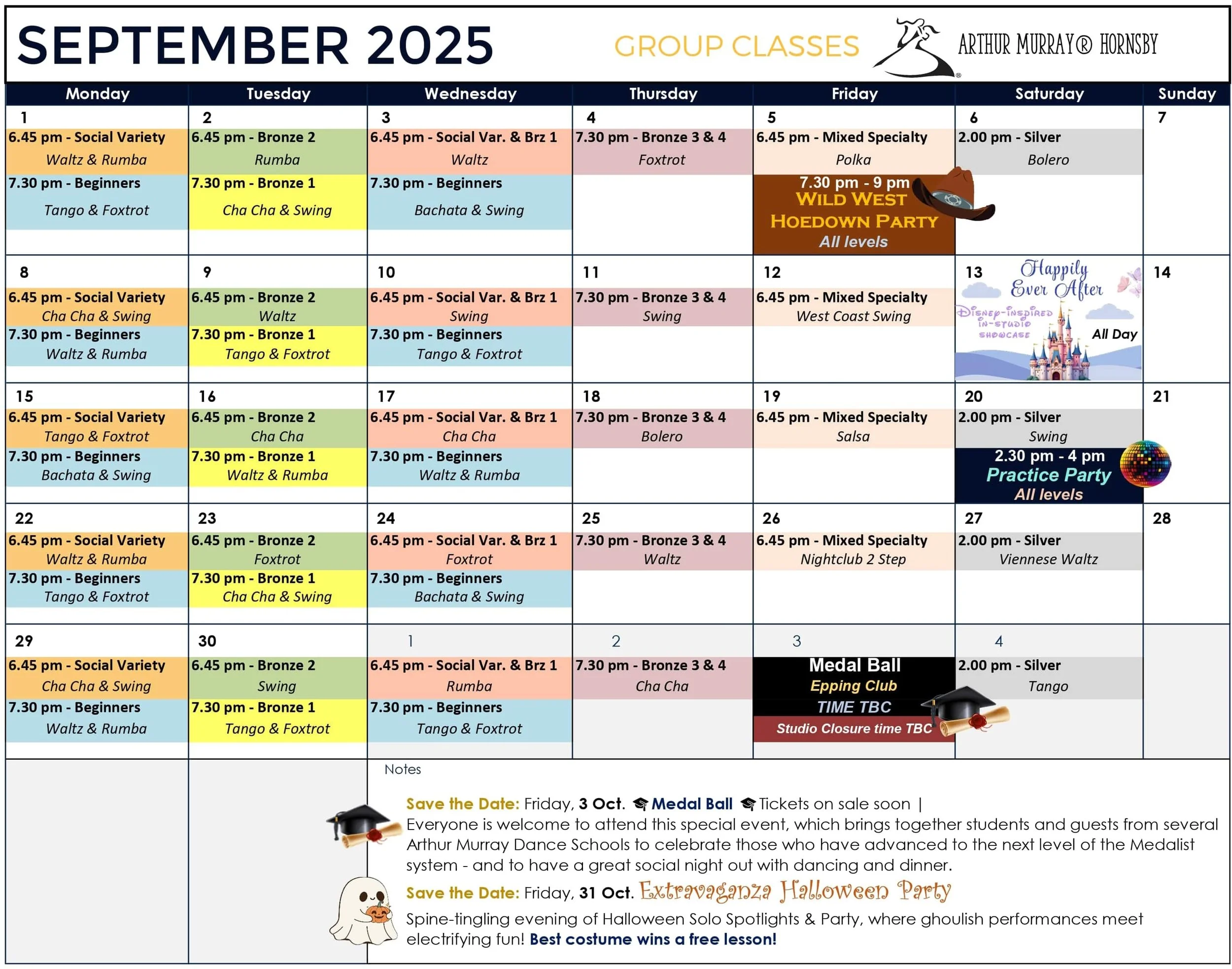 September Schedule