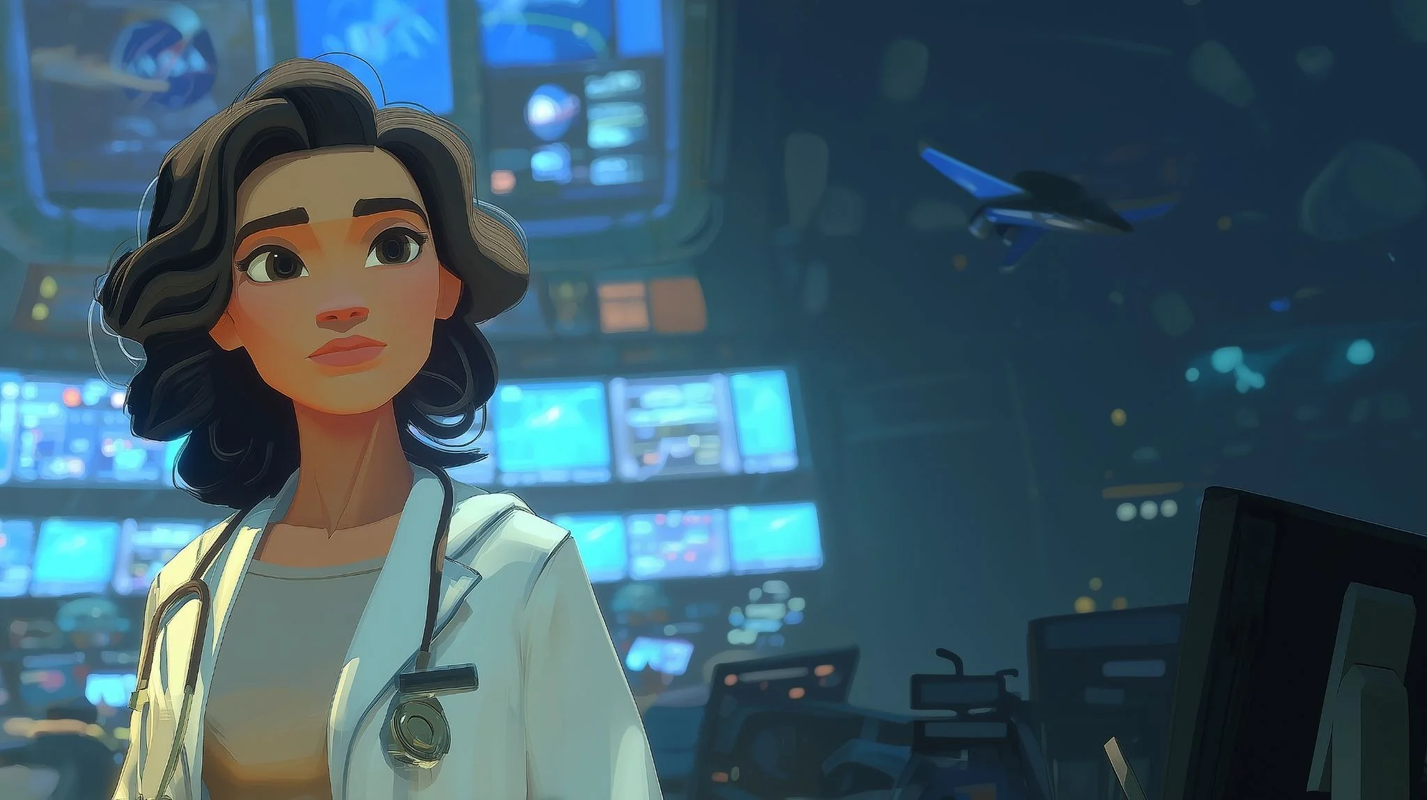 Dr. Sara investigates from mission control