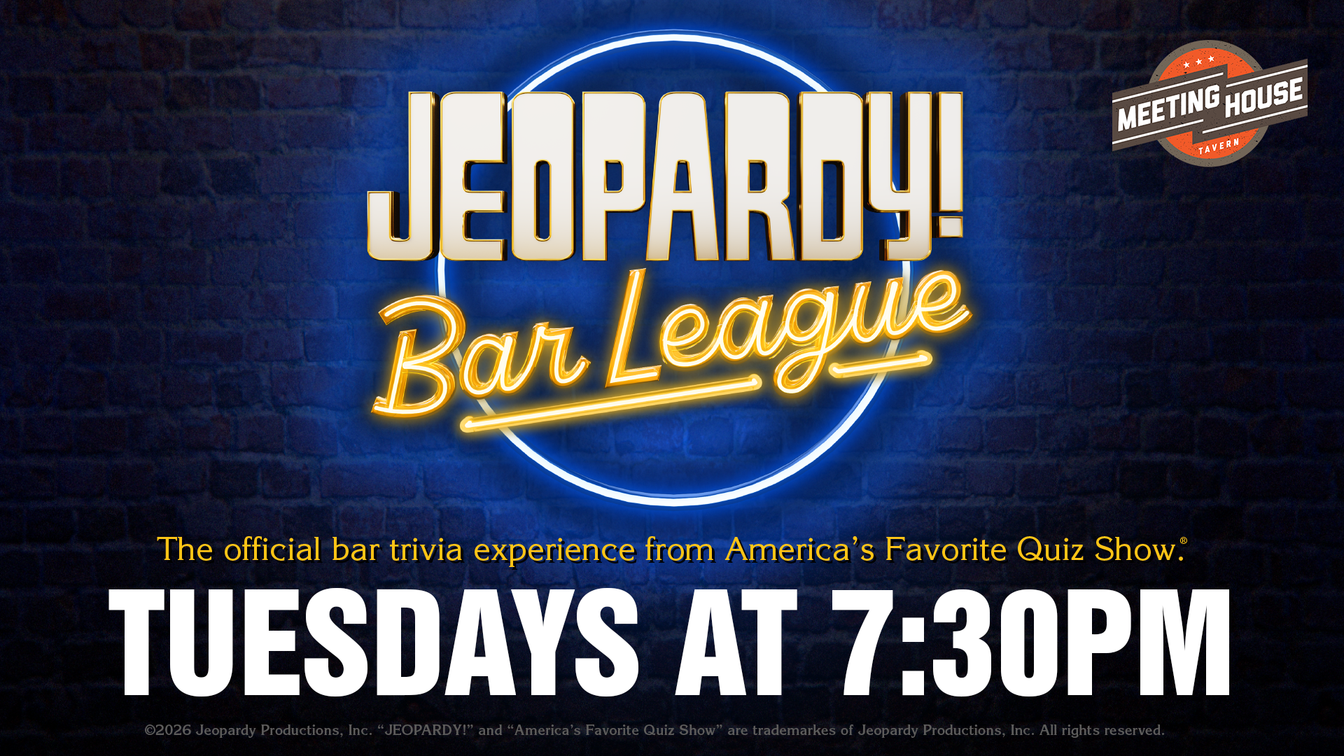 JEOPARDY! Bar League at Meeting House Tavern