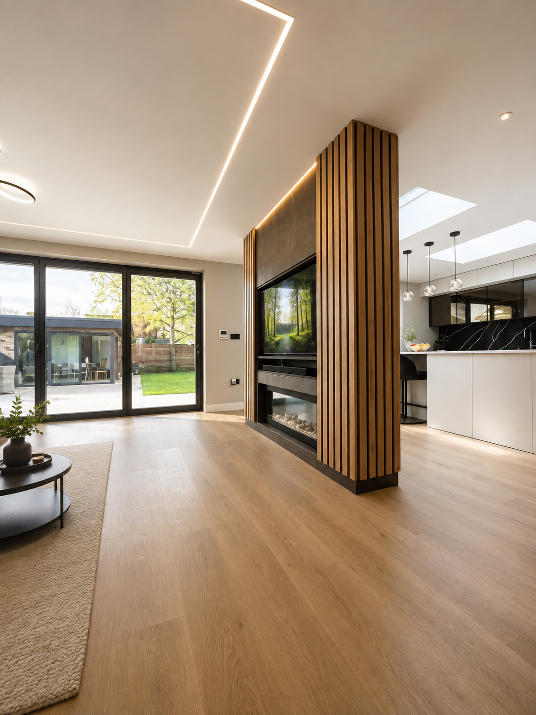Lounge and fireplace