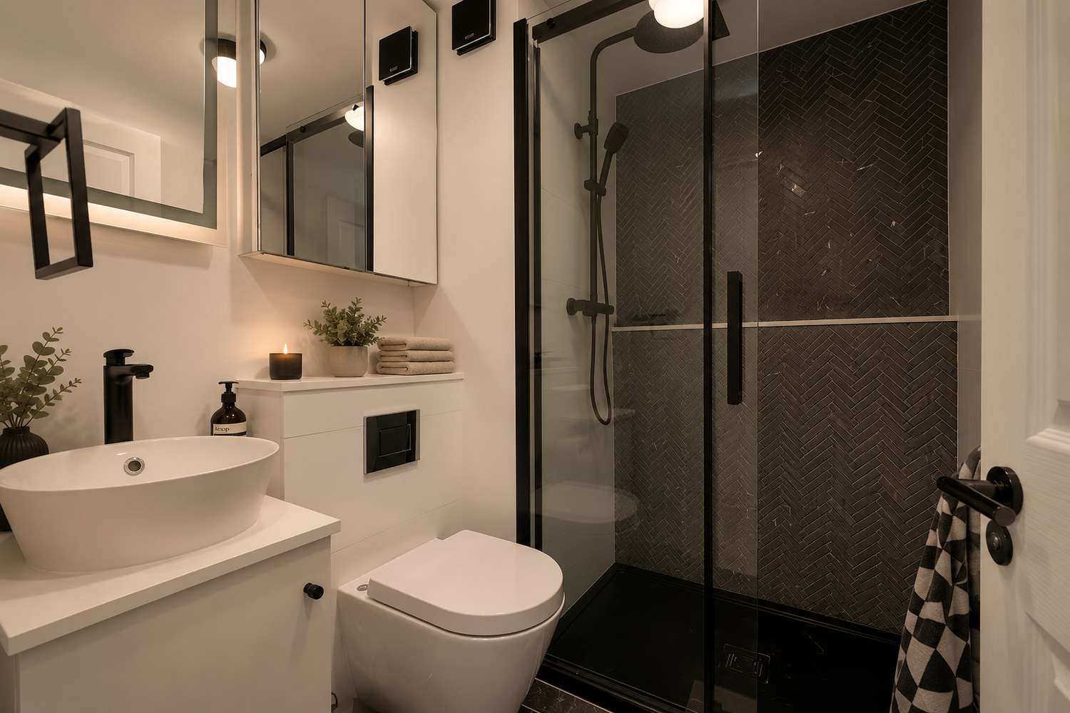 Ensuite shower after