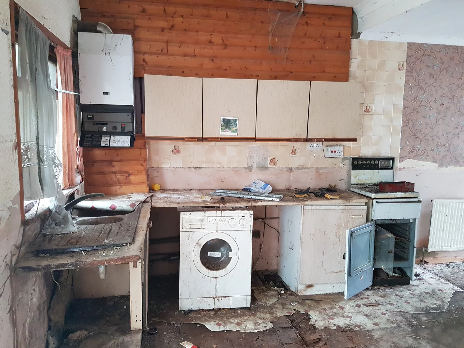 Before: the derelict original kitchen