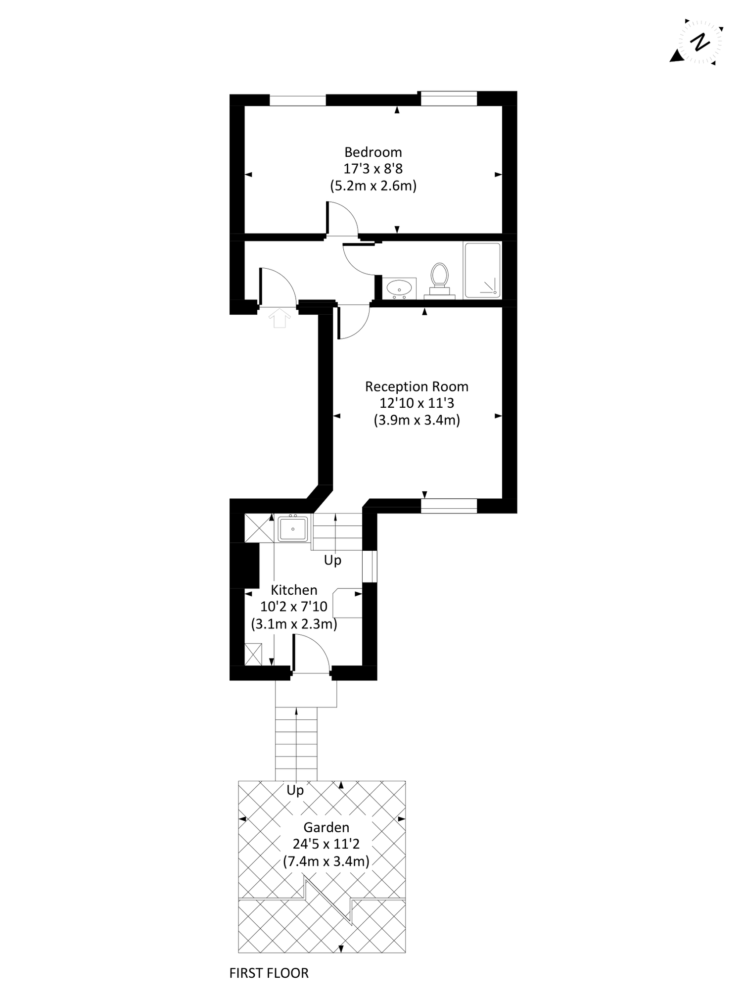 Floorplan — first-floor garden flat
