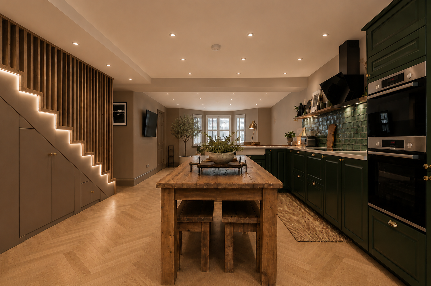 Open-plan living and kitchen