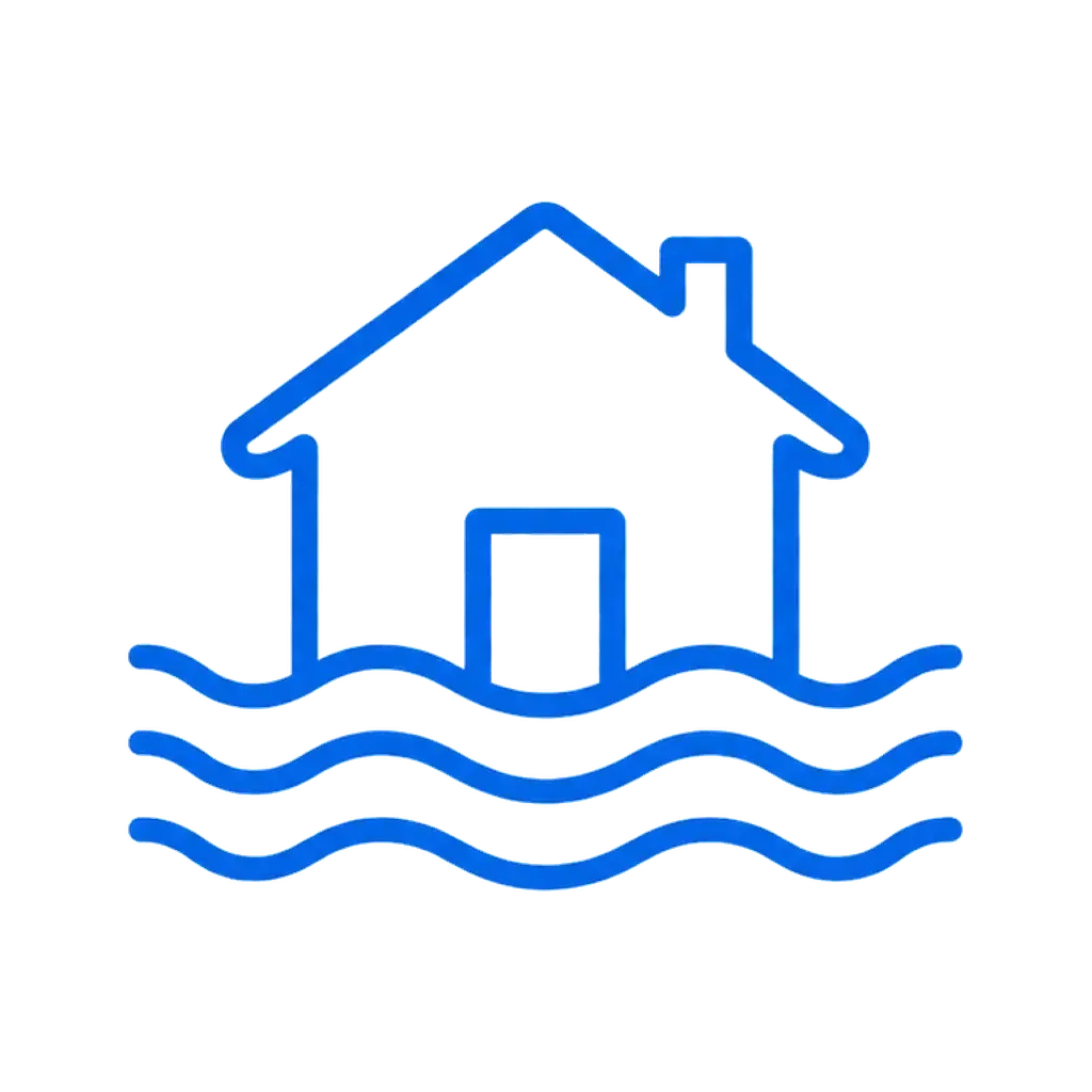 Overland water and flood coverage icon