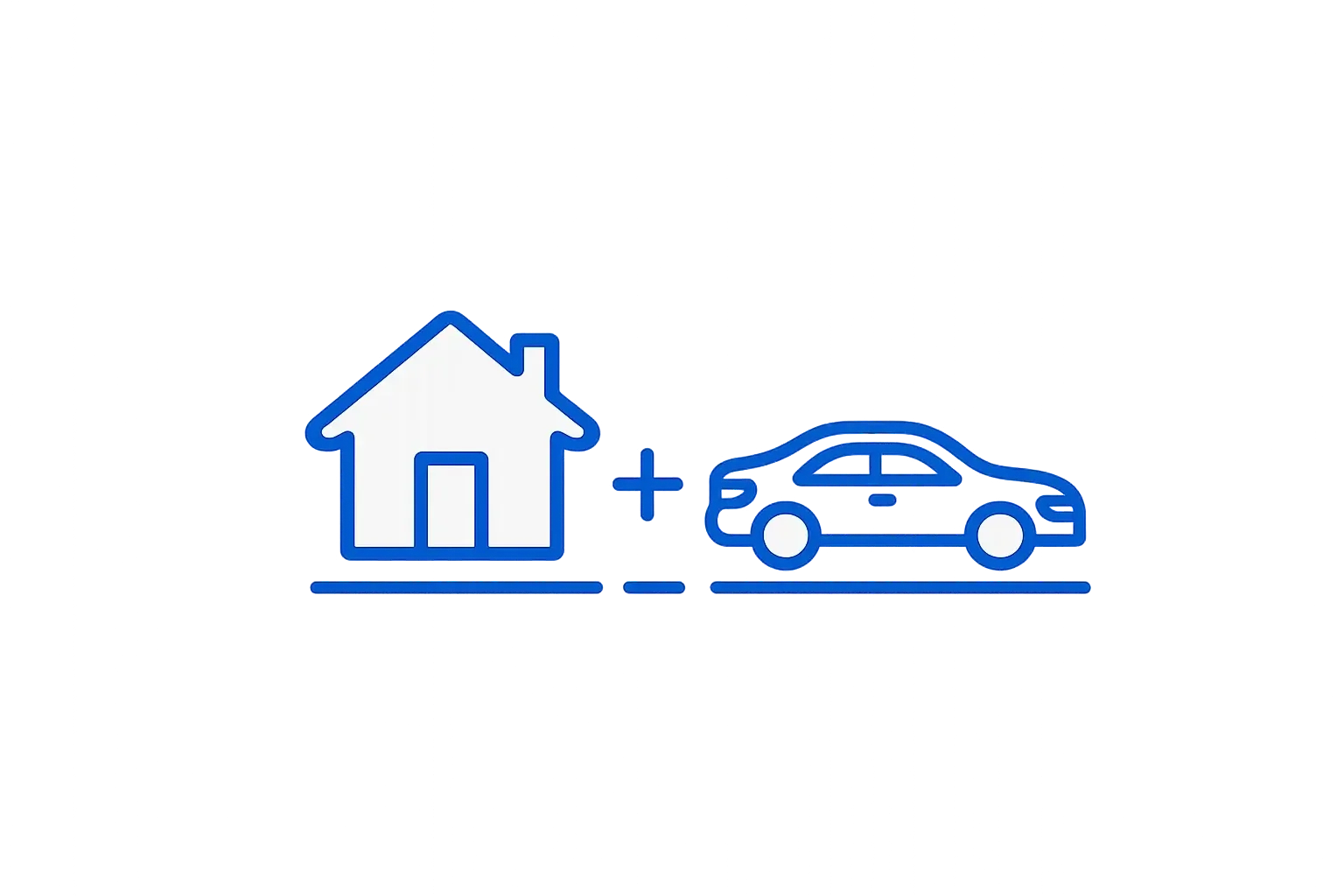 Bundle home and auto insurance savings icon
