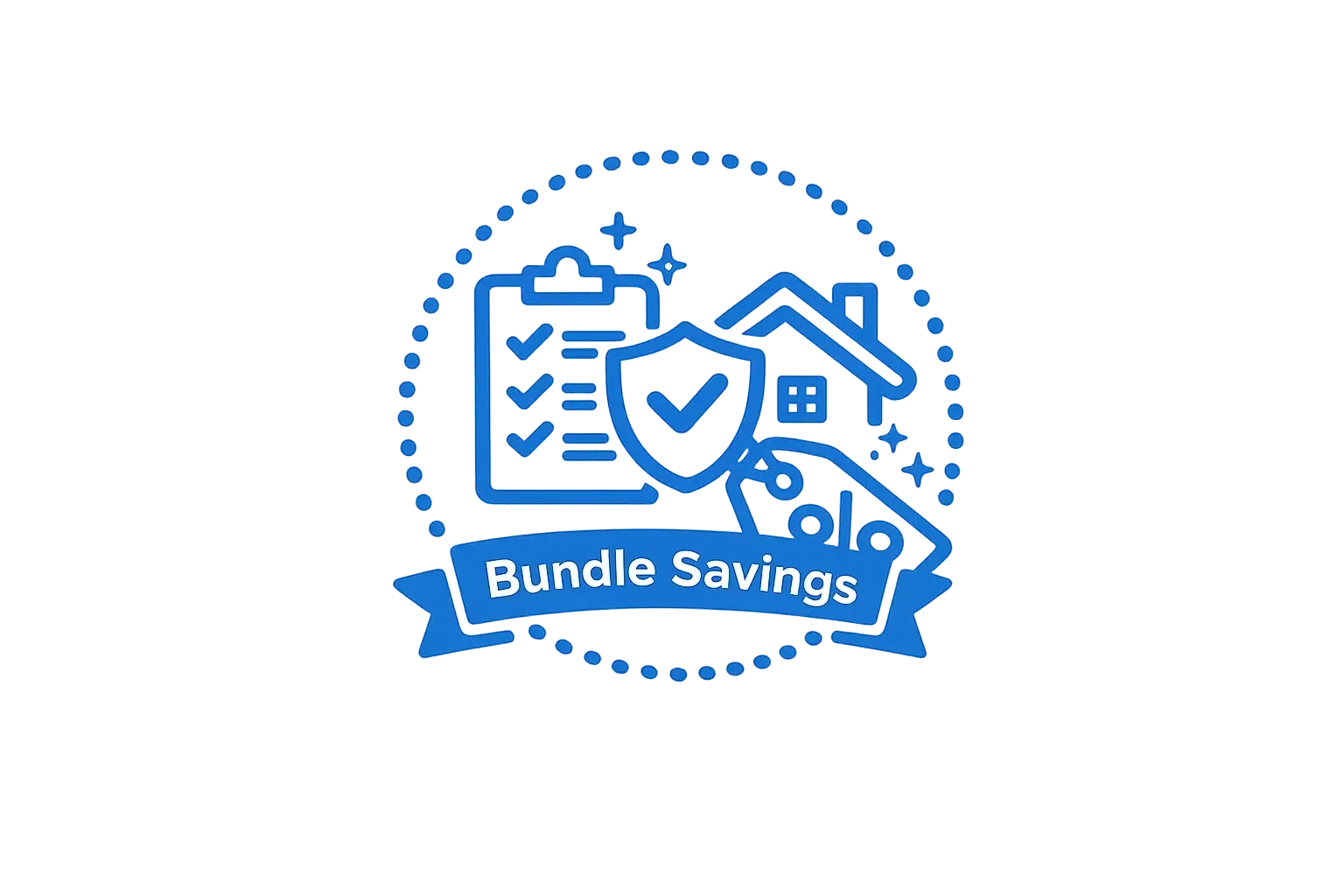 Endorsement bundle savings icon for home and auto insurance