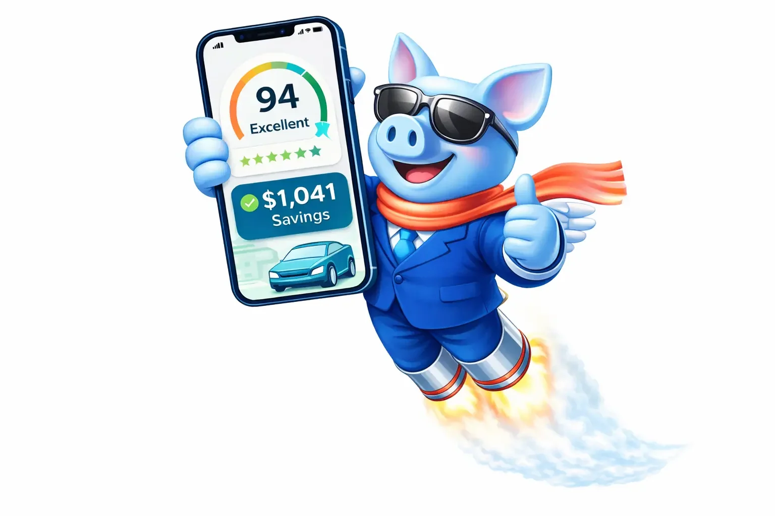 Telematics savings mascot