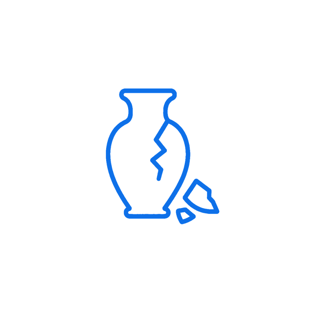 Voluntary property damage broken vase icon