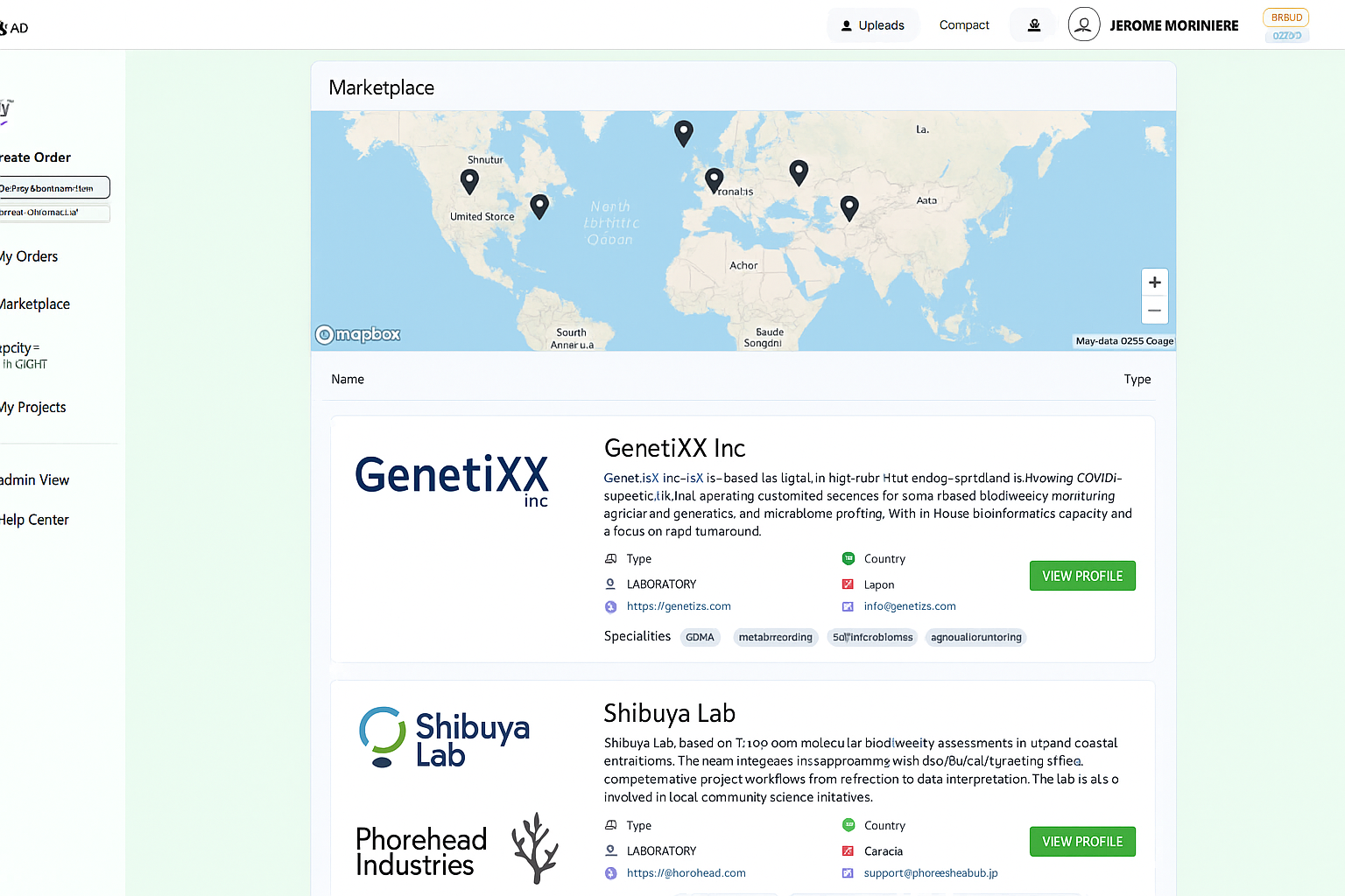 Marketplace — Labs view