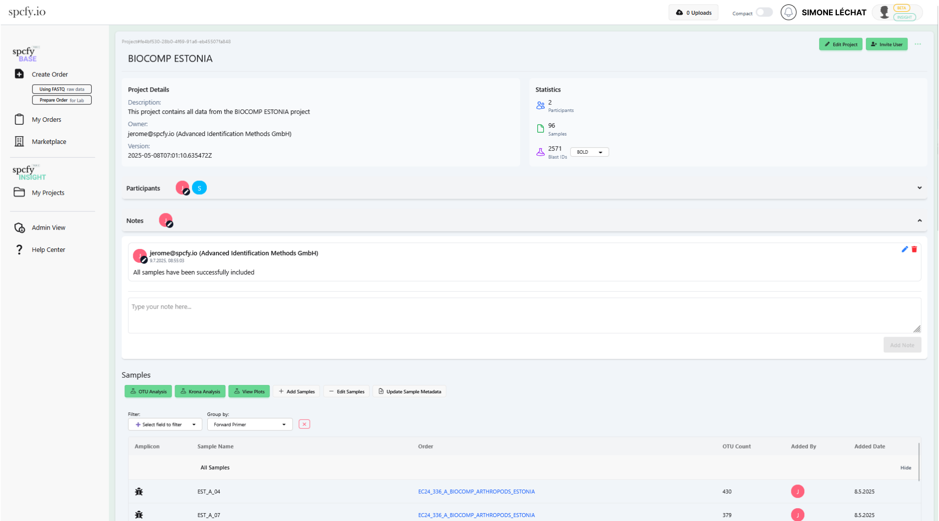 spcfy projects overview