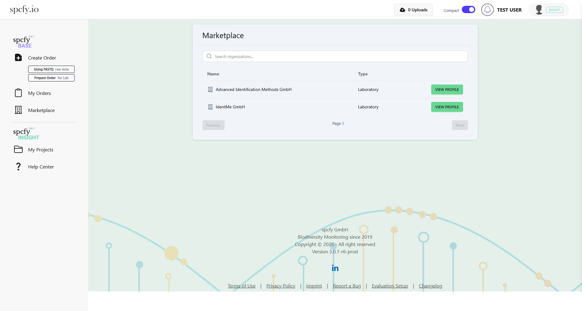 Marketplace — Labs view