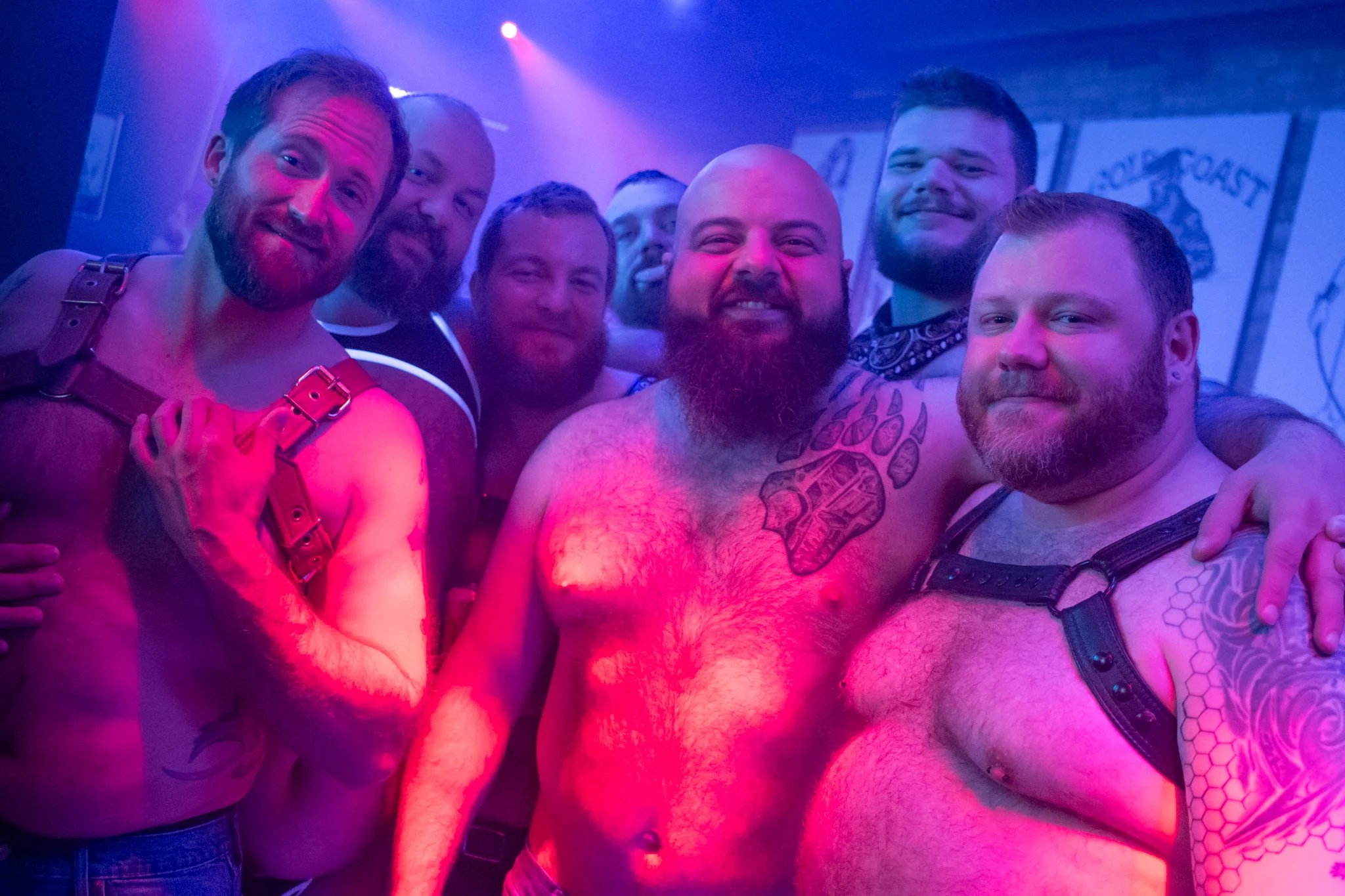 Guests in leather and gear enjoying a night out at Jackhammer Chicago