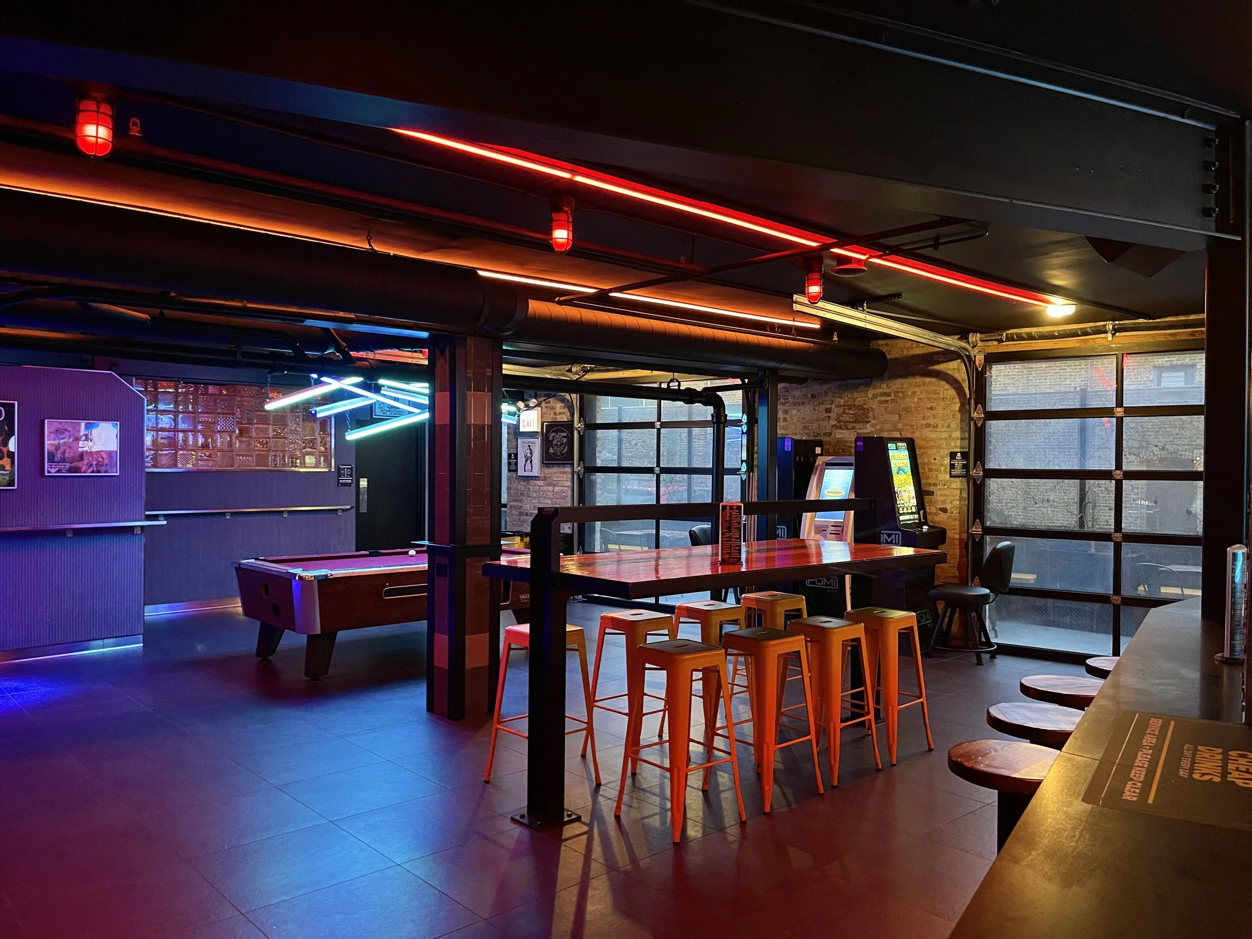 Pool table inside Jackhammer Chicago