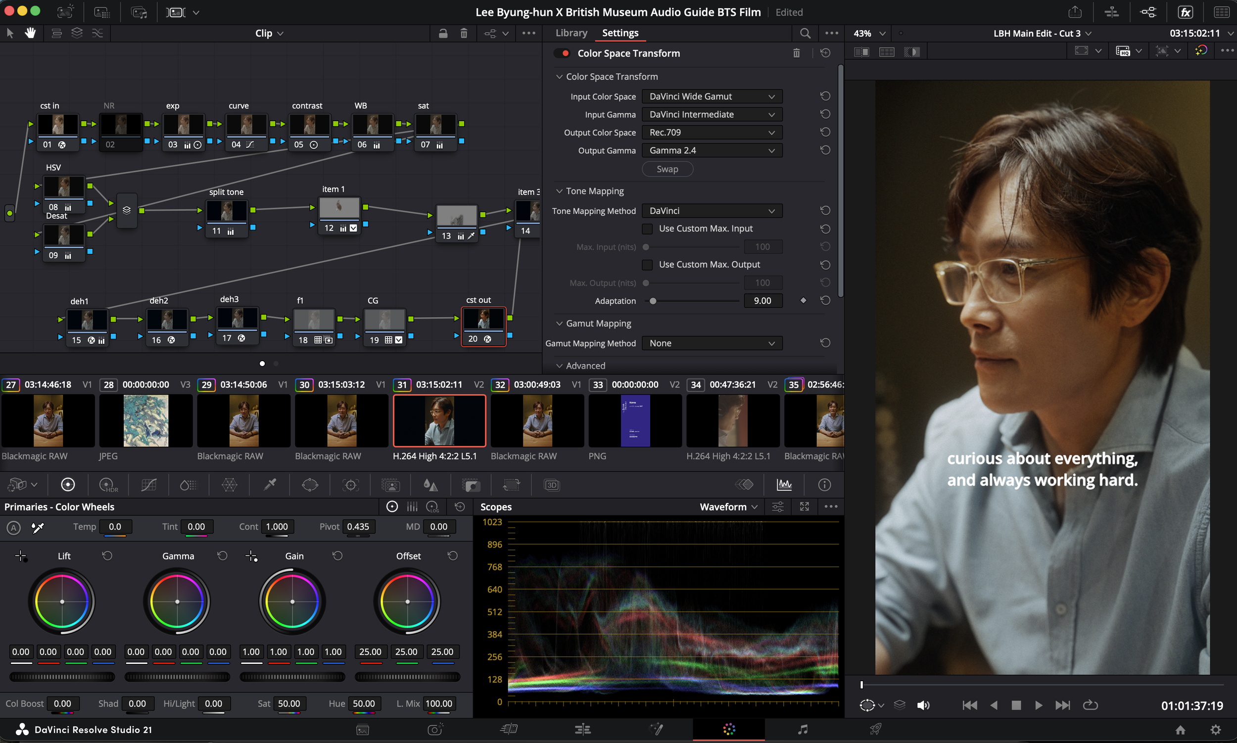 Color grading and sound mix