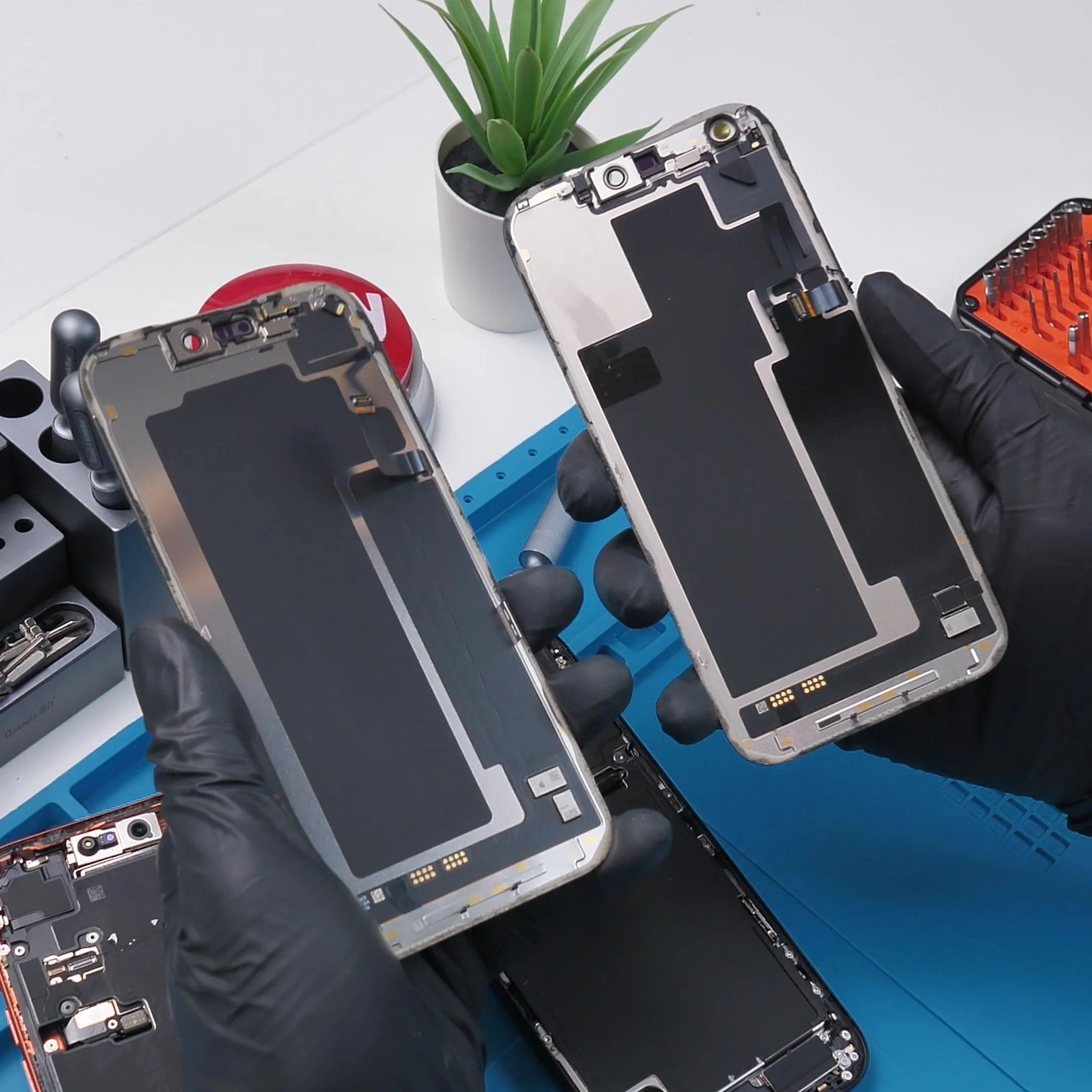 The iPhone 17 Pro Max and iPhone 18 Pro Max displays side by side.