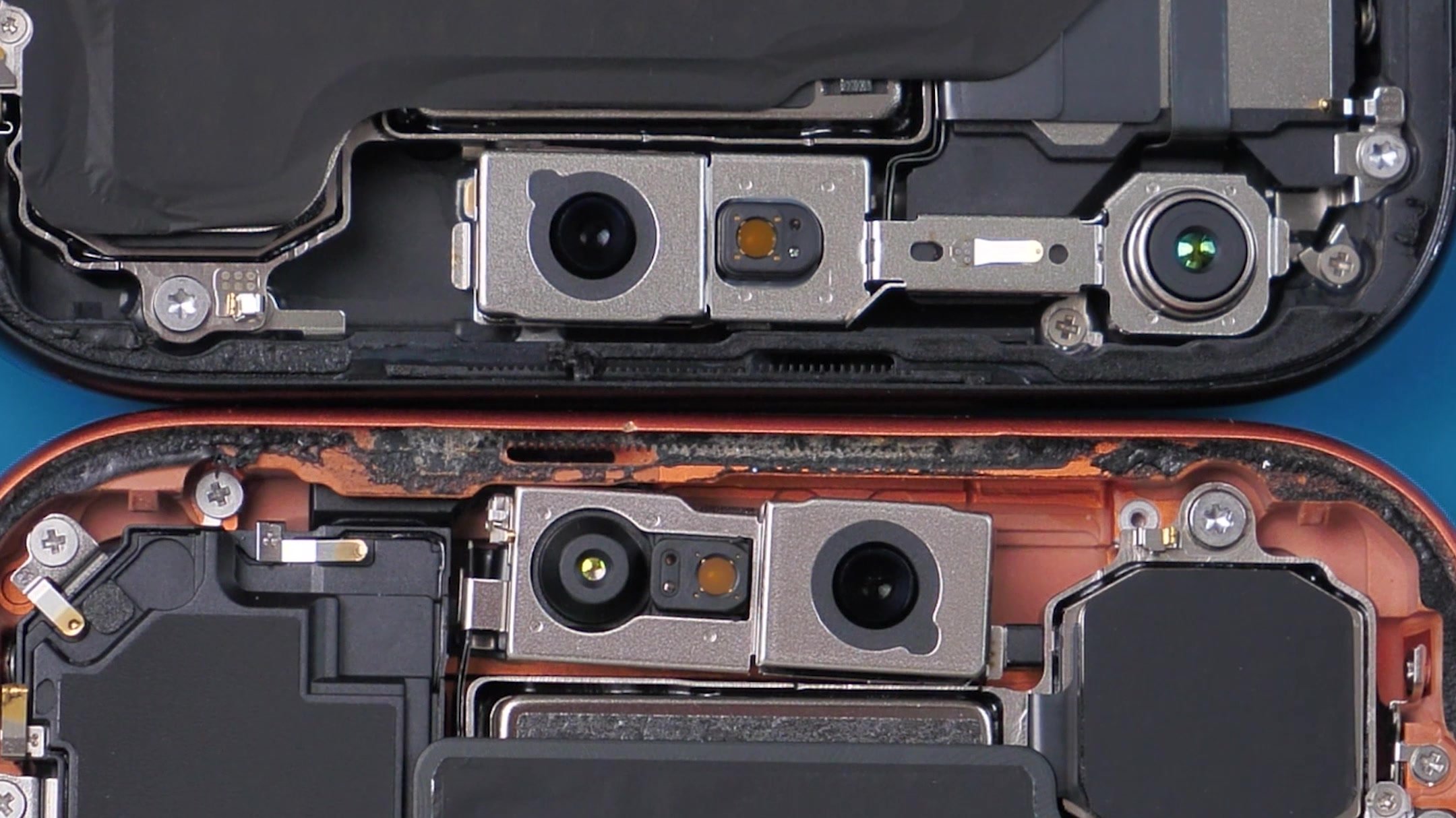 Top: iPhone 18 Pro Max. Bottom: iPhone 17 Pro Max.