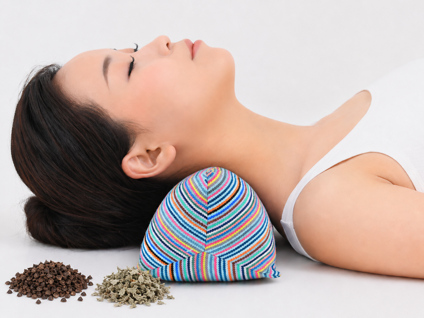 DIY buckwheat and mugwort herbal neck pillow workshop for wellness events in Singapore