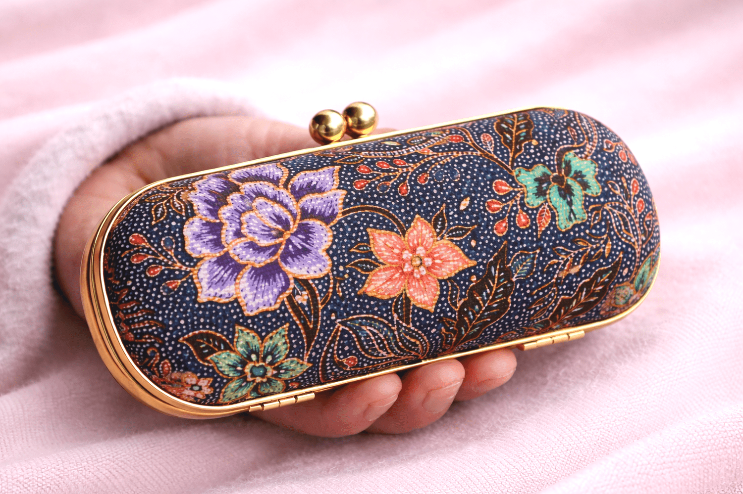 Batik-inspired glasses case for heritage and sustainability CSR workshop in Singapore