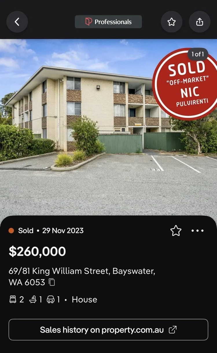 Sold listing for Bayswater, WA