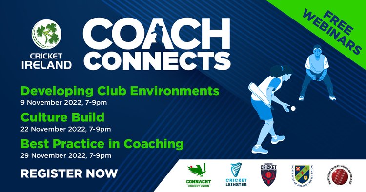 Calendar of the Coach Connects Winter Series.
9th November Developing Club environments
22nd November Culture Build
29th November Best Practice in Coaching
All webinars are 7-9pm
