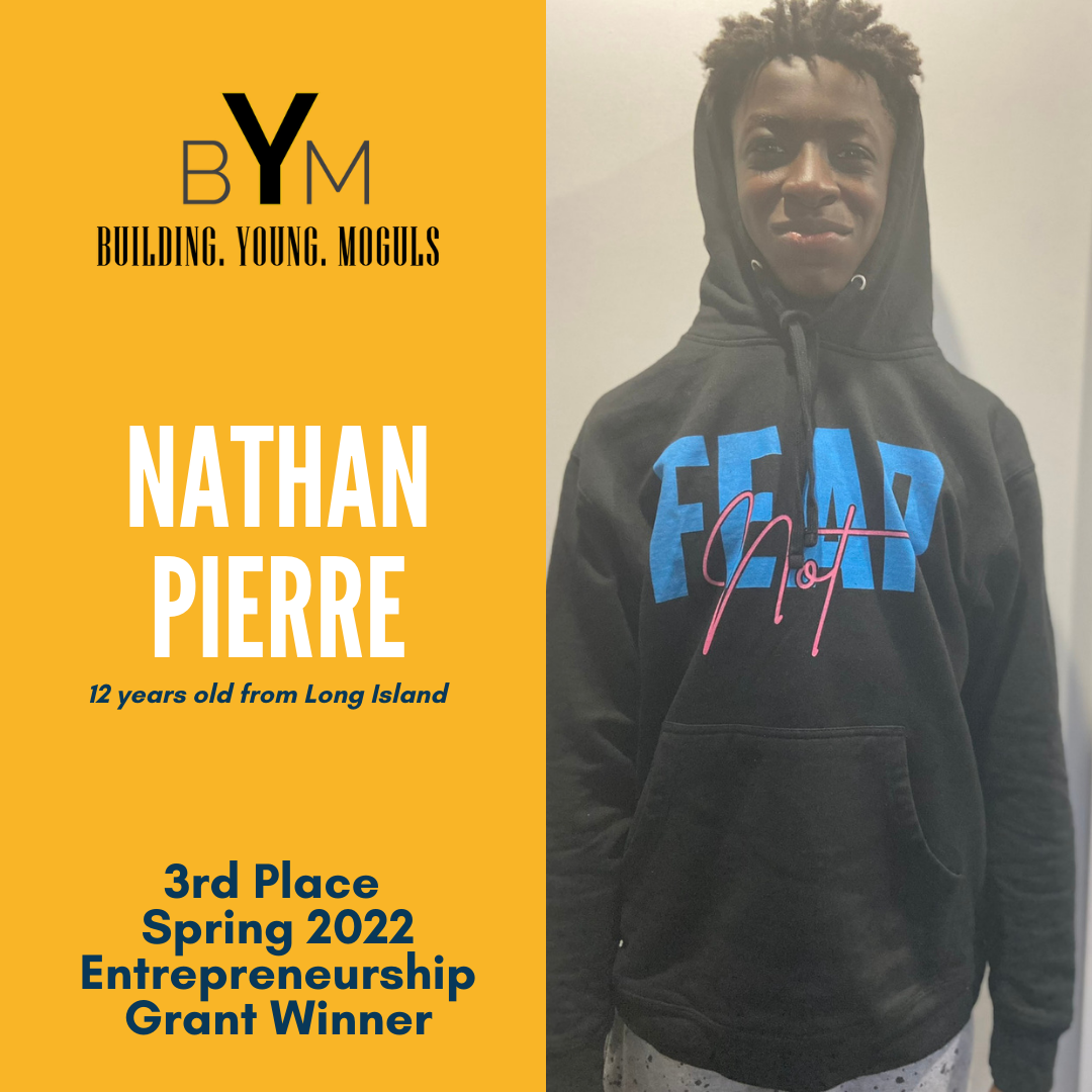 Nathan Pierre, 3rd Place Spring 2022 Entrepreneurship Grant Winner