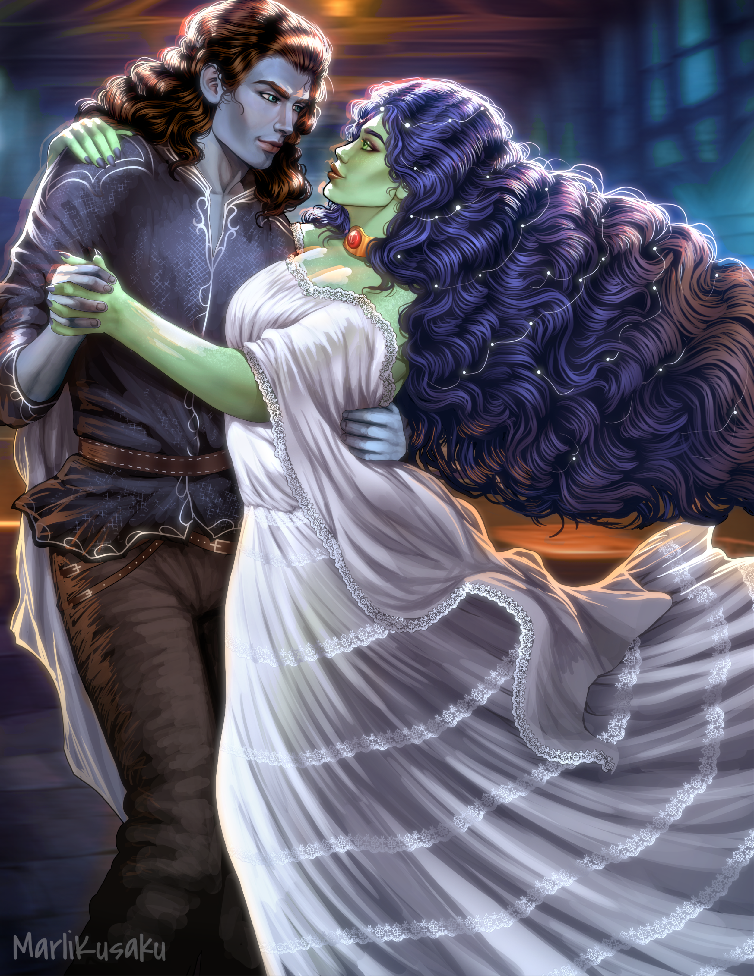Emmy and Edmar dancing at the tavern scene