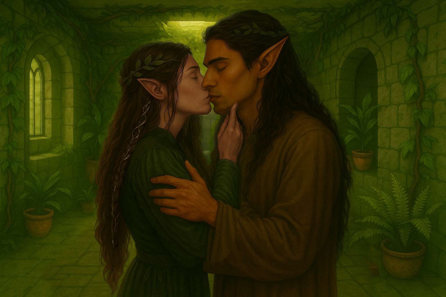Shara and Veyn kissing