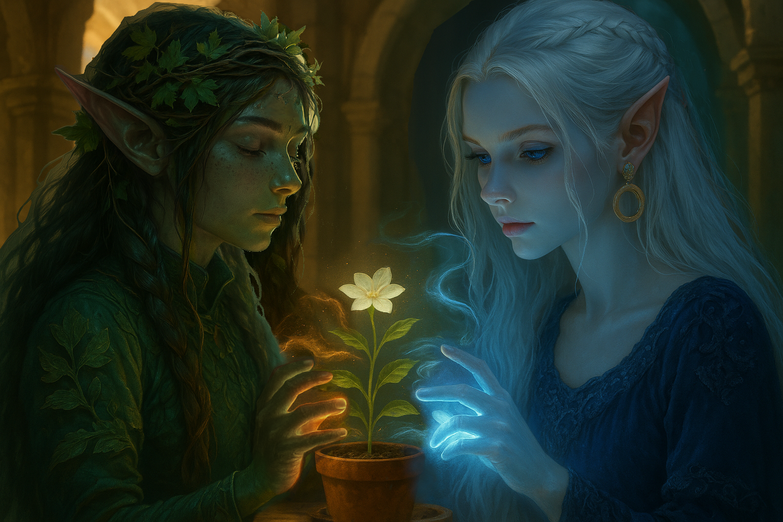 Shara and Rielle performing magic together
