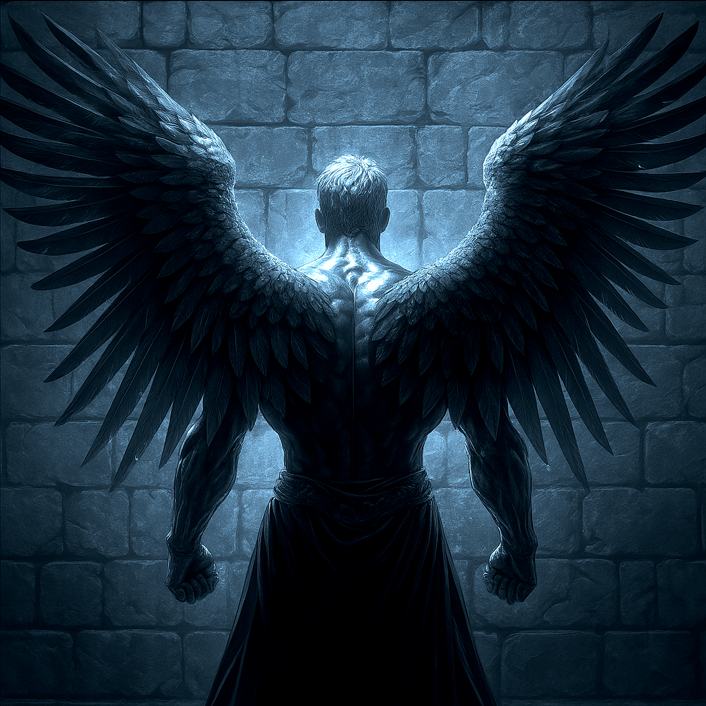Orivian with his wings out