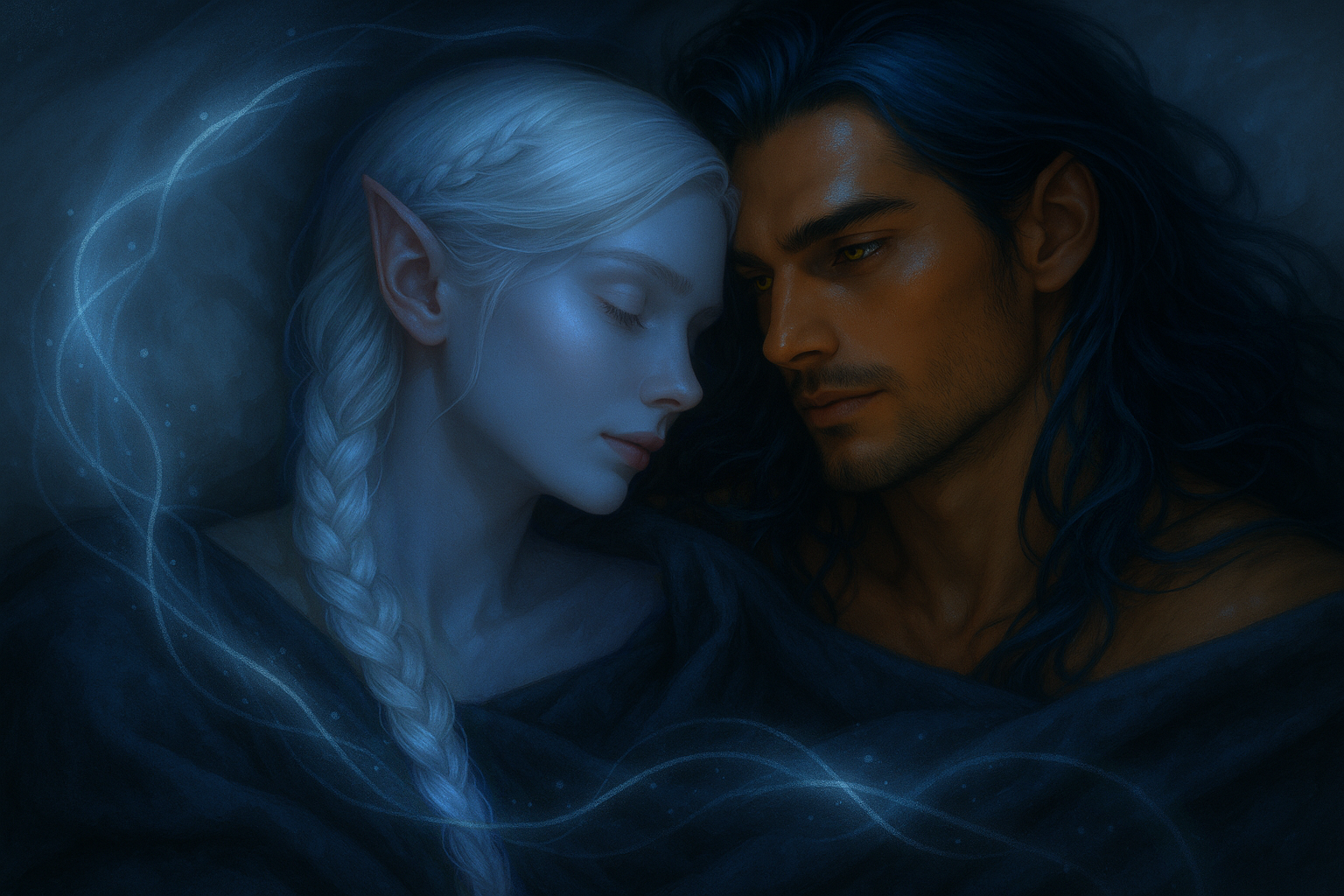 Rielle and Neir lying together