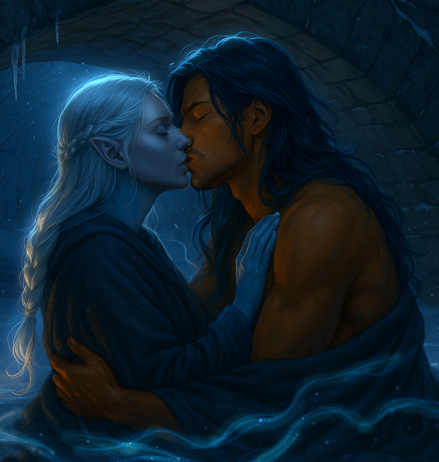 Rielle and Neir kissing