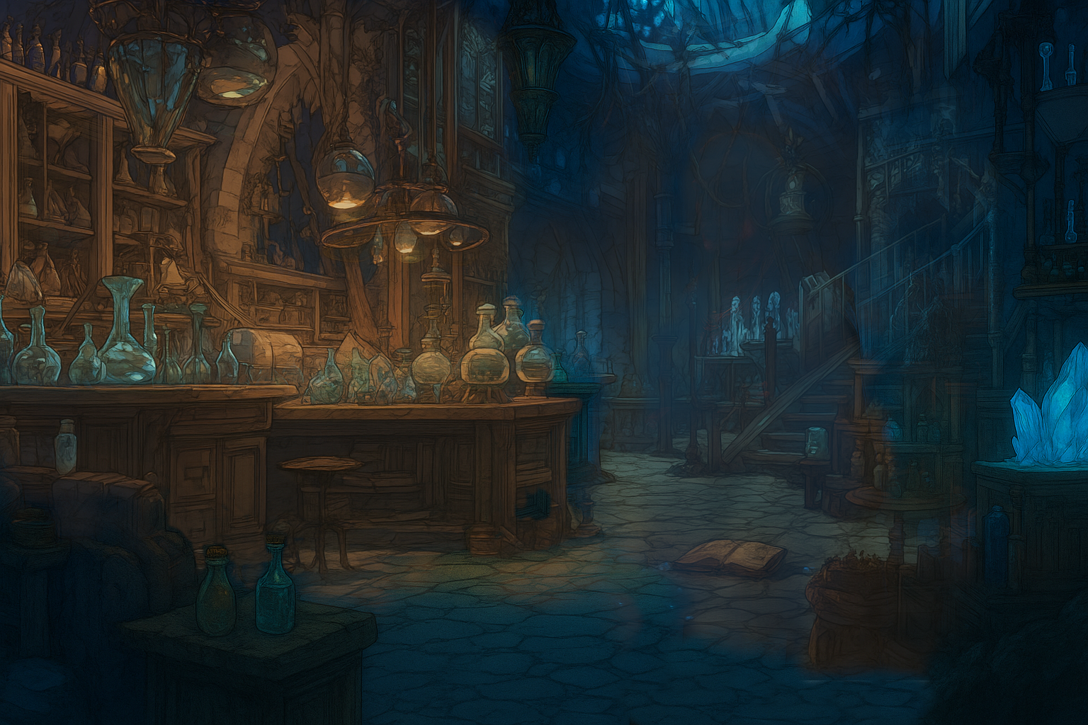 Classroom scene with elemental fusion practical