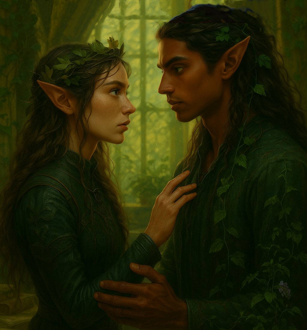Shara and Veyn touching