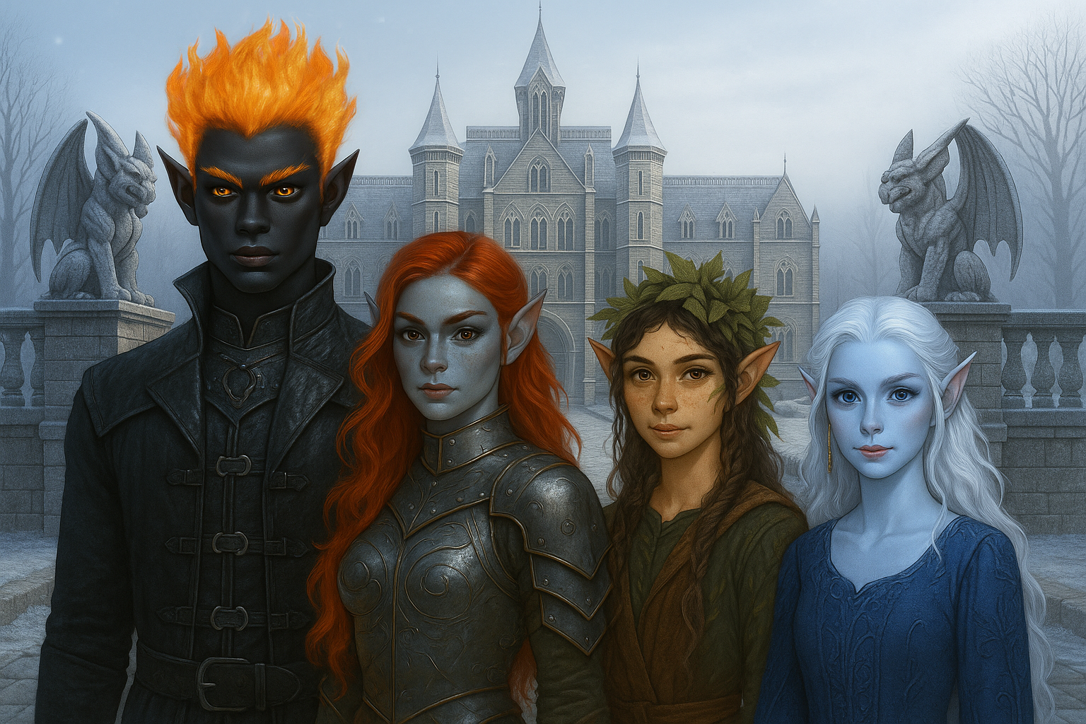Characters on the bridge