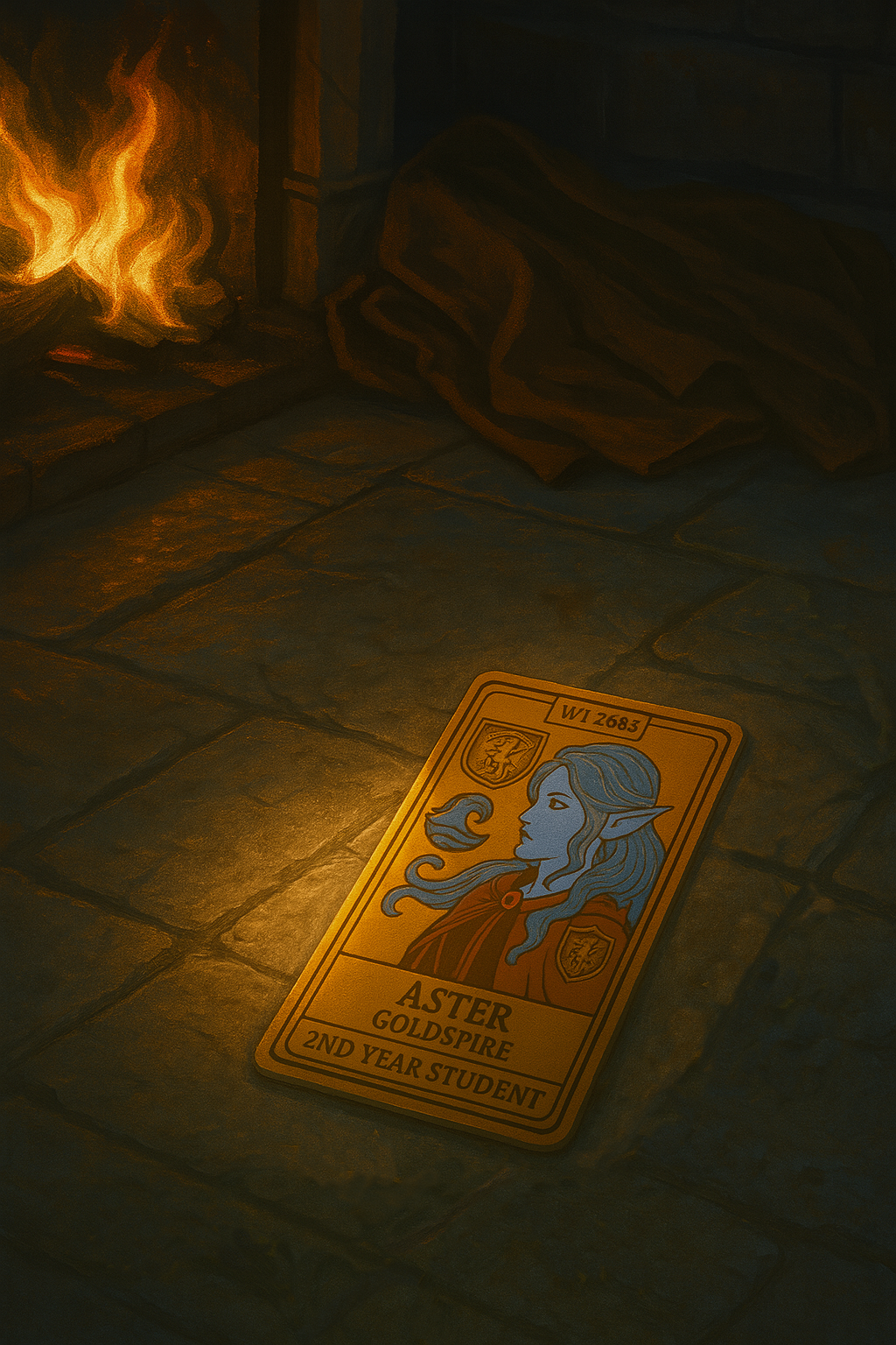 Aster's ID Card on the floor