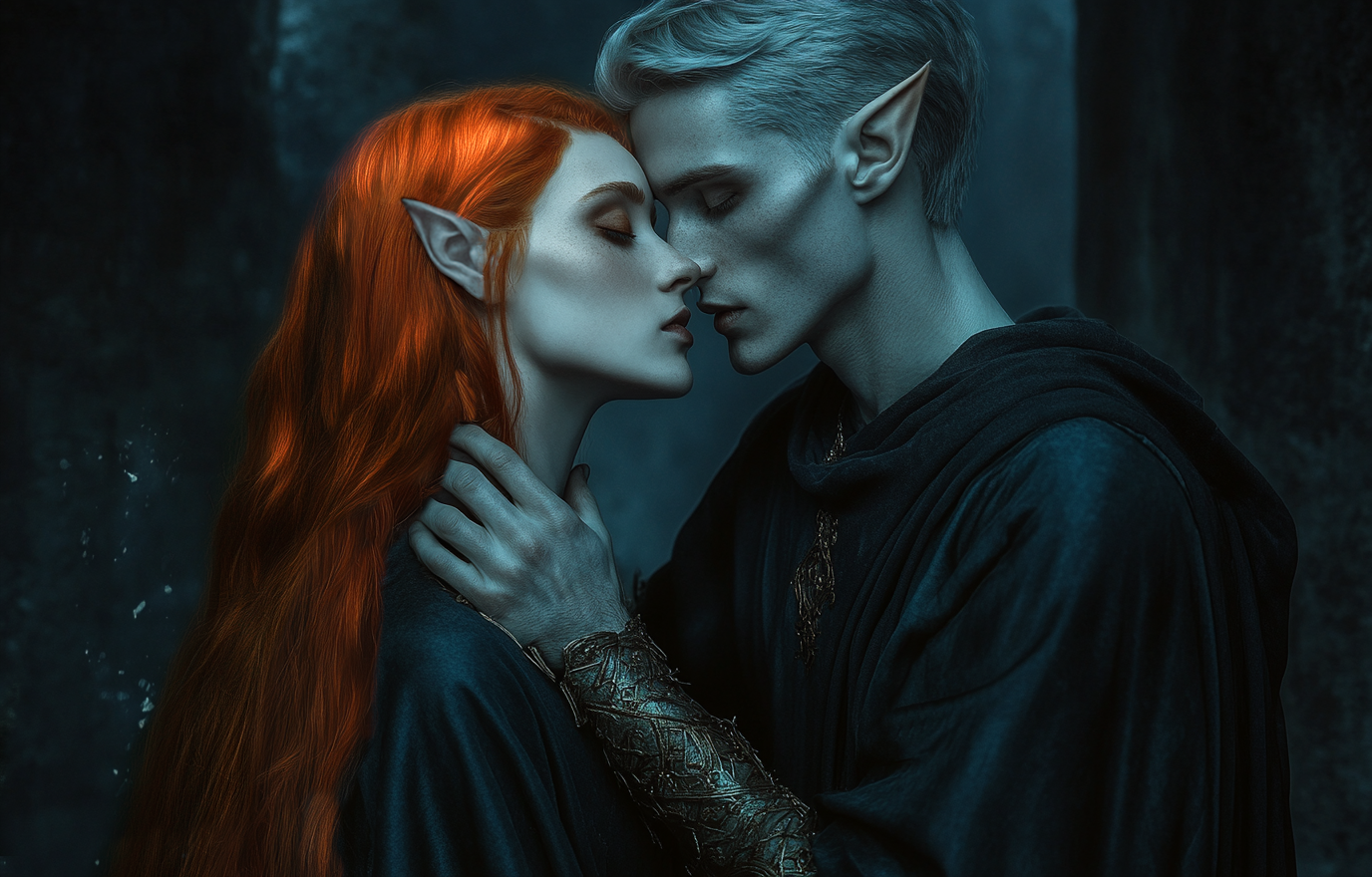 Garnexis and Orivian almost kissing