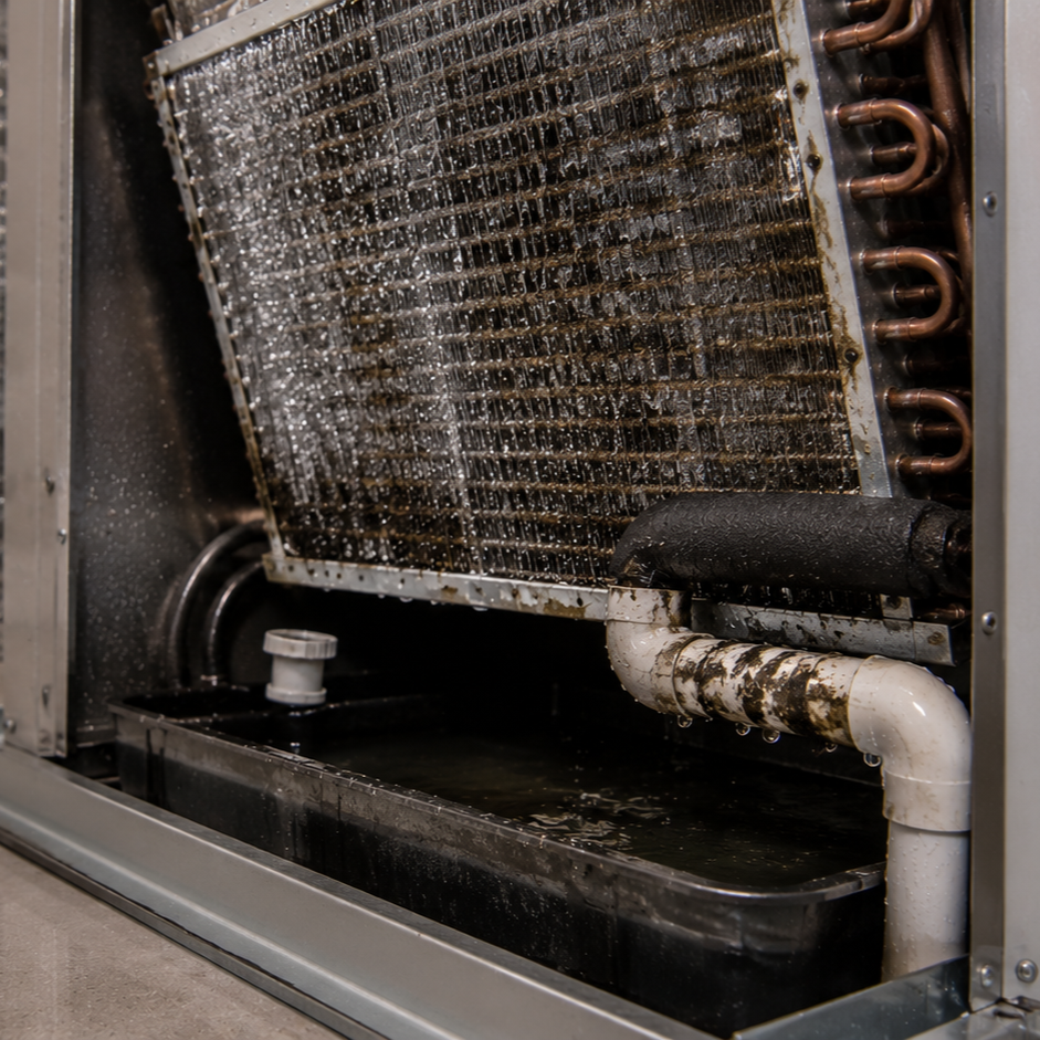 air conditioning vent with visible mold spores
