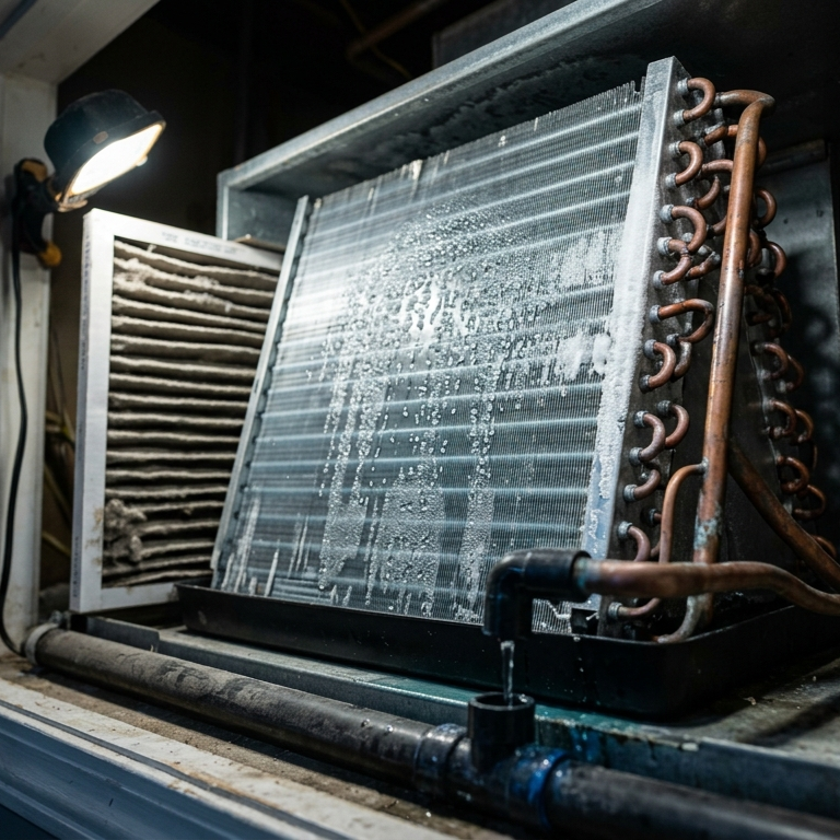 central AC unit struggling to remove indoor humidity