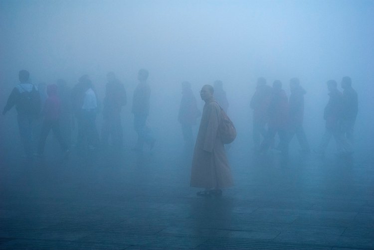 People in a haze