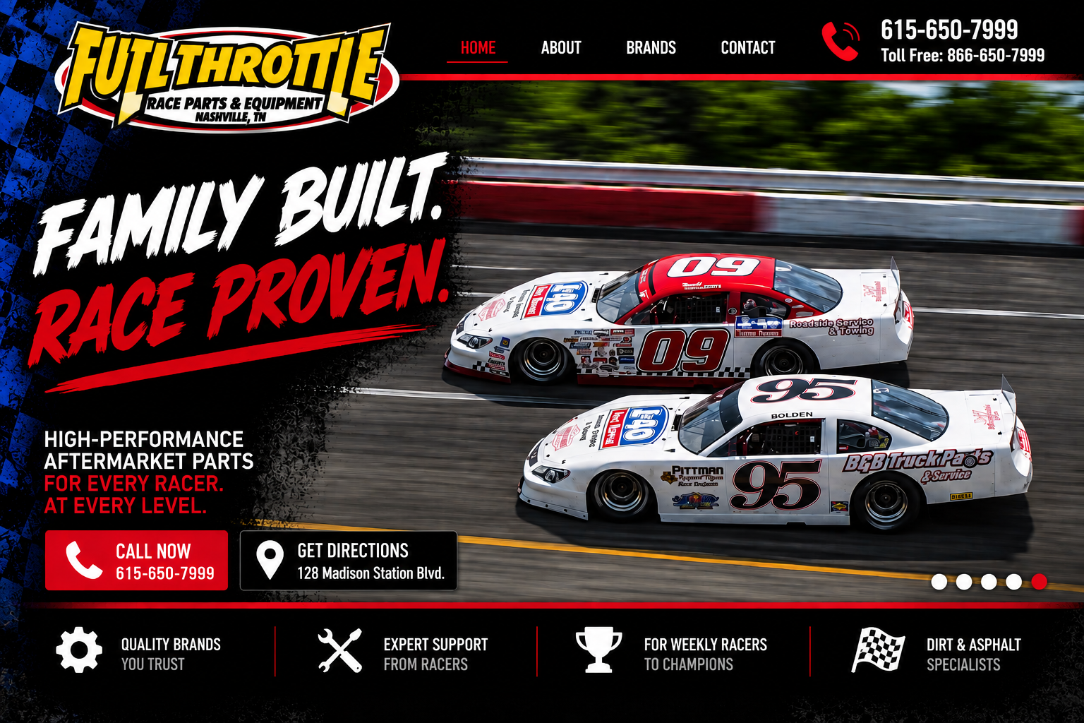 Family built. Race proven. Two brothers racing side by side in cars 09 and 95.