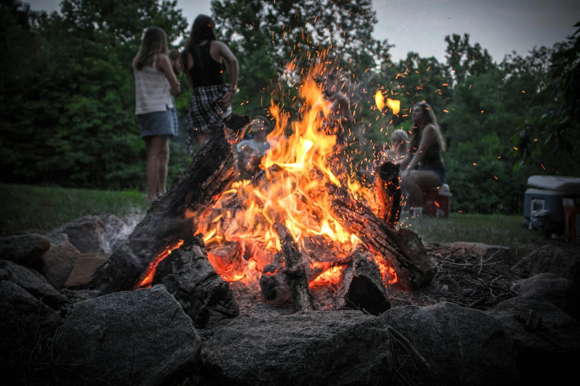 Evening bonfire lifestyle in Goochland County VA