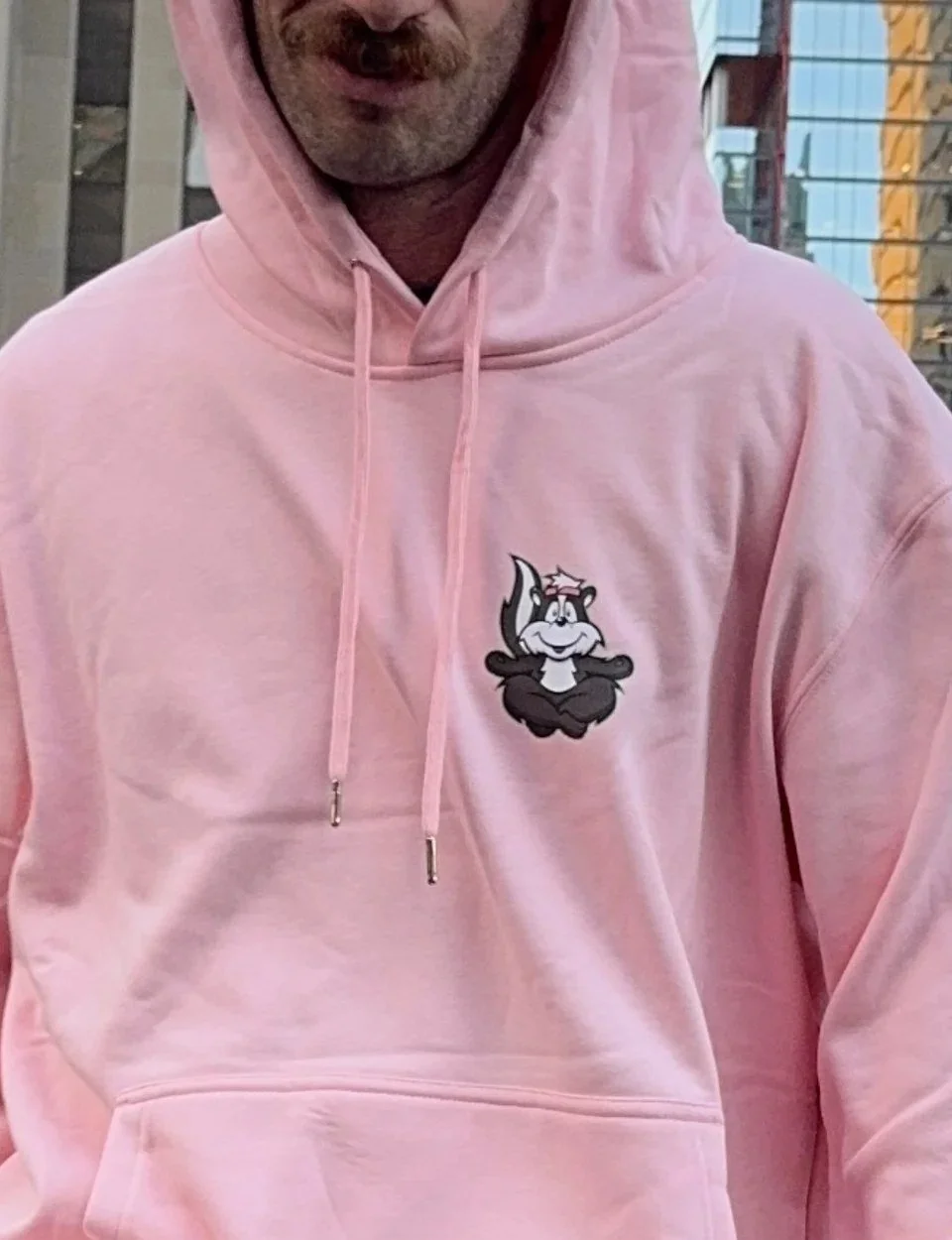 Pink skunk hoodie