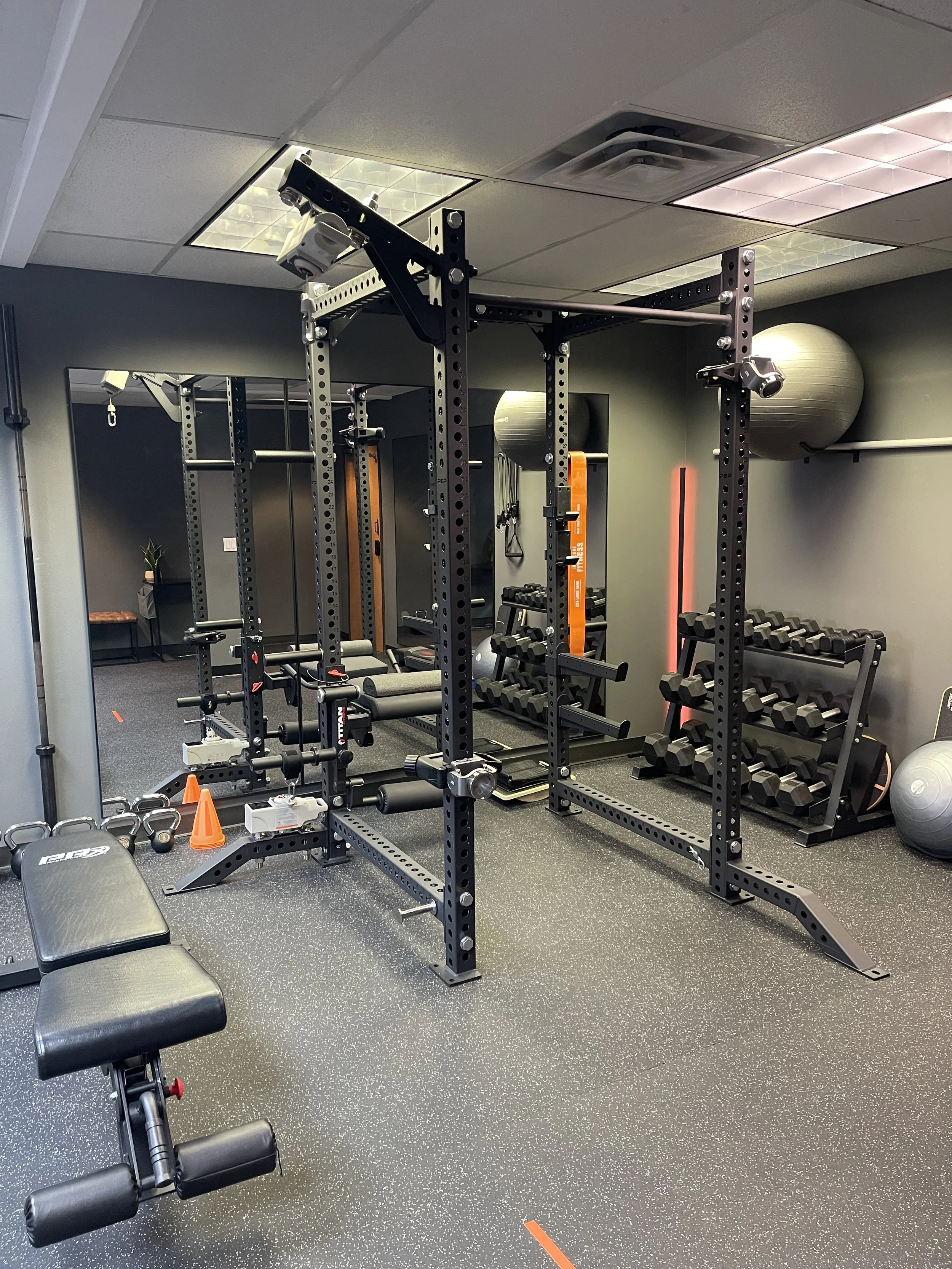 Strength and rack area at Forever Forward Physical Therapy